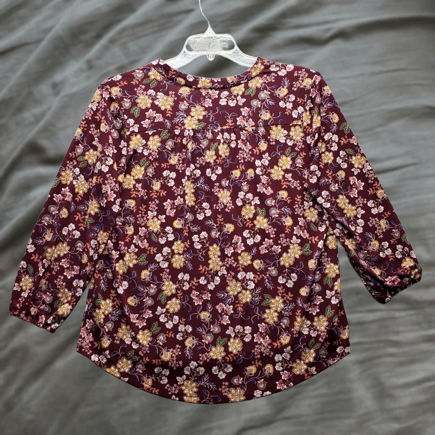 Vince Camuto Vince Camuto Tunic Blouse Top Womens M Floral Balloon Sleeve V-Neck Multicolor Shirt Size M / US 6-8 / IT 42-44 - 1 Thumbnail
