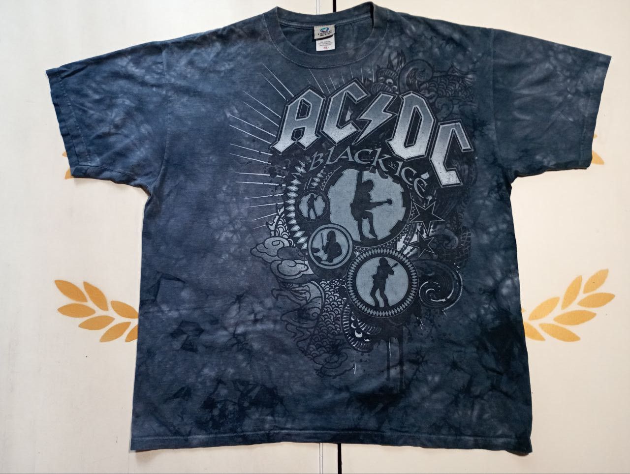 AC/DC × Band Tees × Liquid Blue Liquid Blue Black Shadow AC/DC Black Ice Tie-Dye T-Shirt Size US XL / EU 56 / 4 - 2 Thumbnail