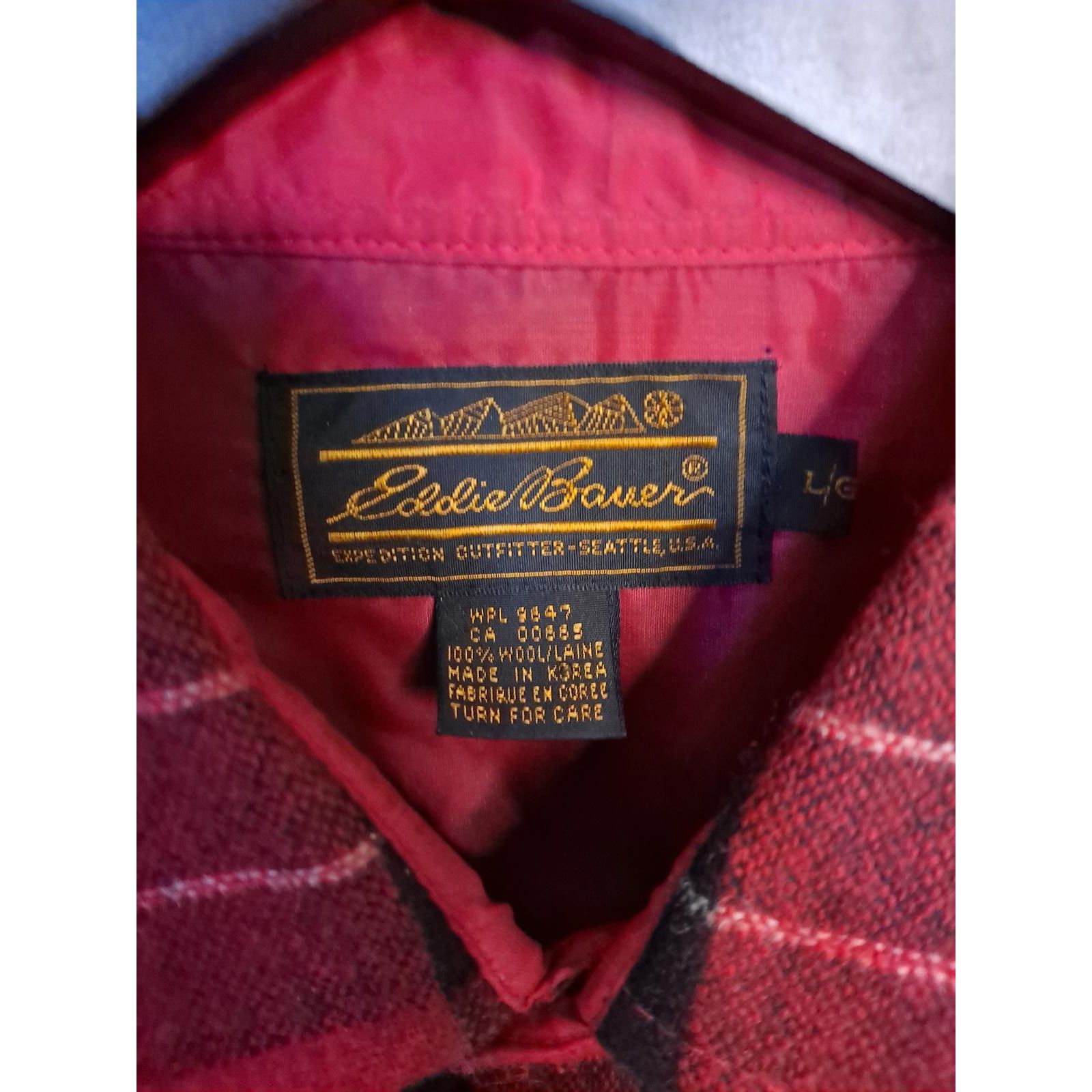 Eddie Bauer Eddie Bauer Red and Black Flannel 100% Wool Size Large Size US L / EU 52-54 / 3 - 4 Thumbnail