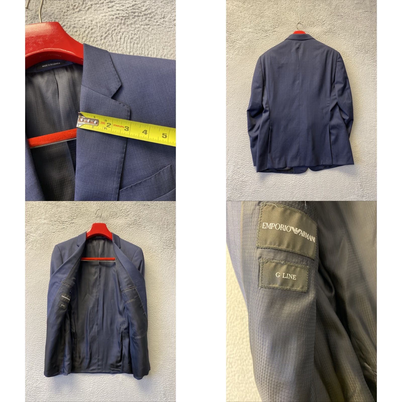 Emporio Armani VINTAGE Emporio Armani G-Line Navy Blue Wool Suit Jacket 45R Pants 35x32 2-Piece Mens Slim Notch Lapel Two Button Flat Front Double-Vented Size 48R - 8 Thumbnail
