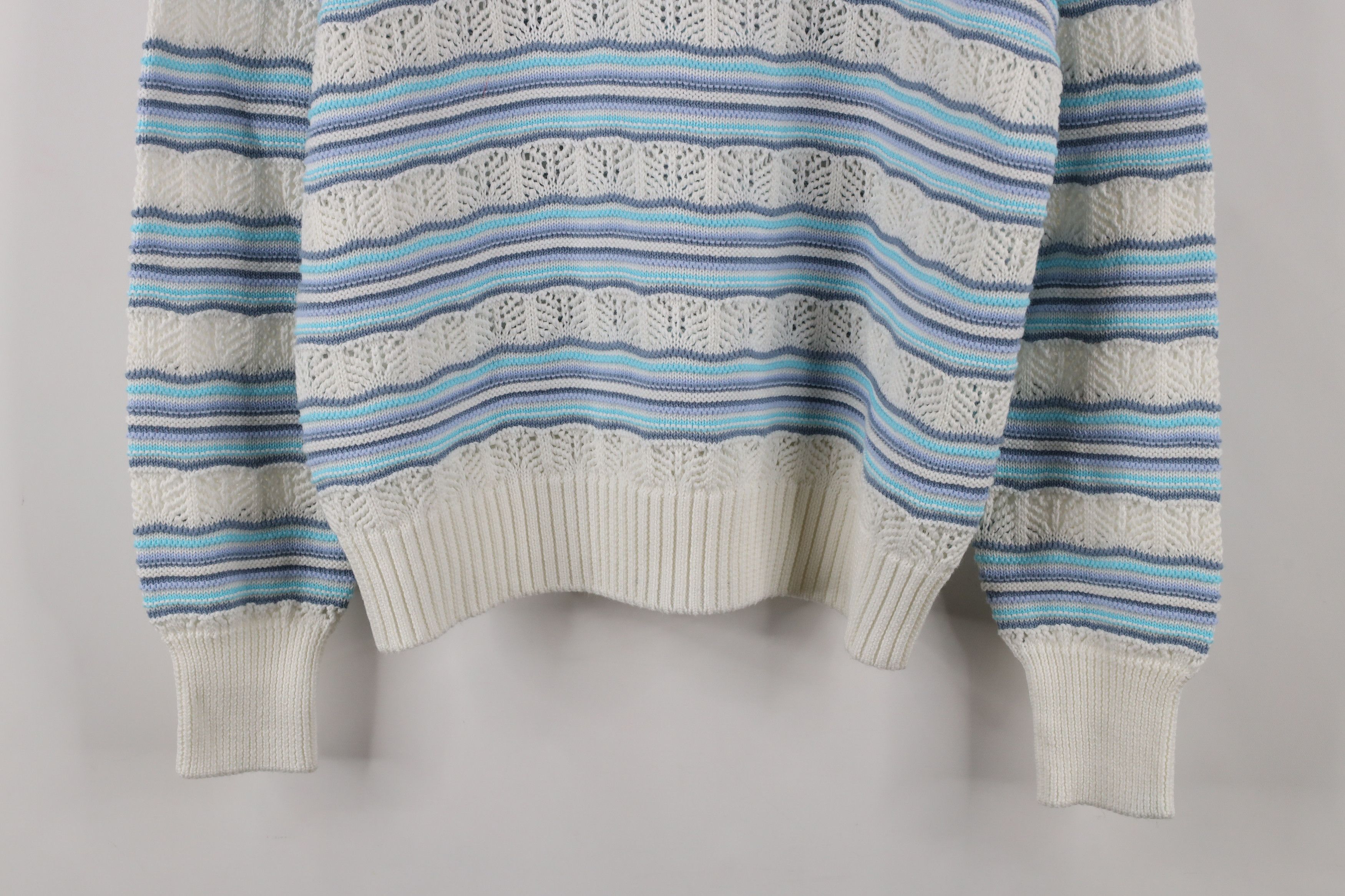 Vintage Vintage 90s Coogi Style Striped Ribbed Knit Sweater Size S / US 4 / IT 40 - 3 Thumbnail