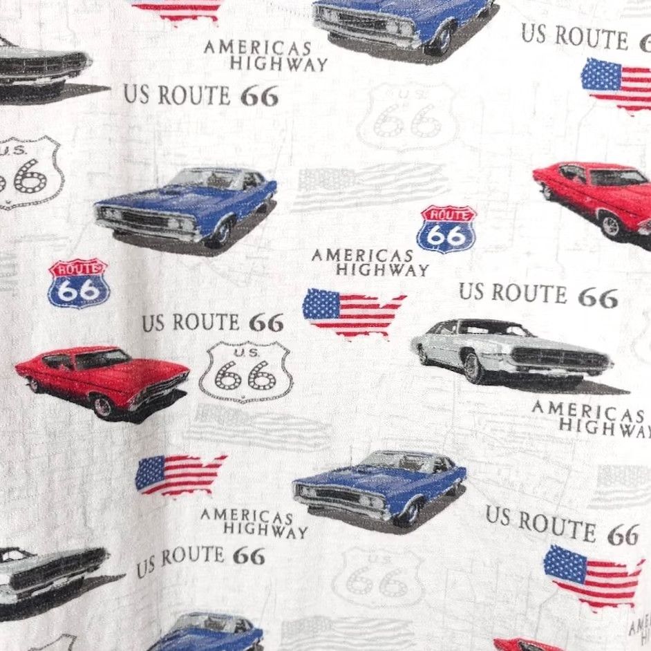 Route 66 Route 66 Classic Cars Polo Shirt Mens XL White All Over Print Royale Air Shirt Size US XL / EU 56 / 4 - 3 Thumbnail