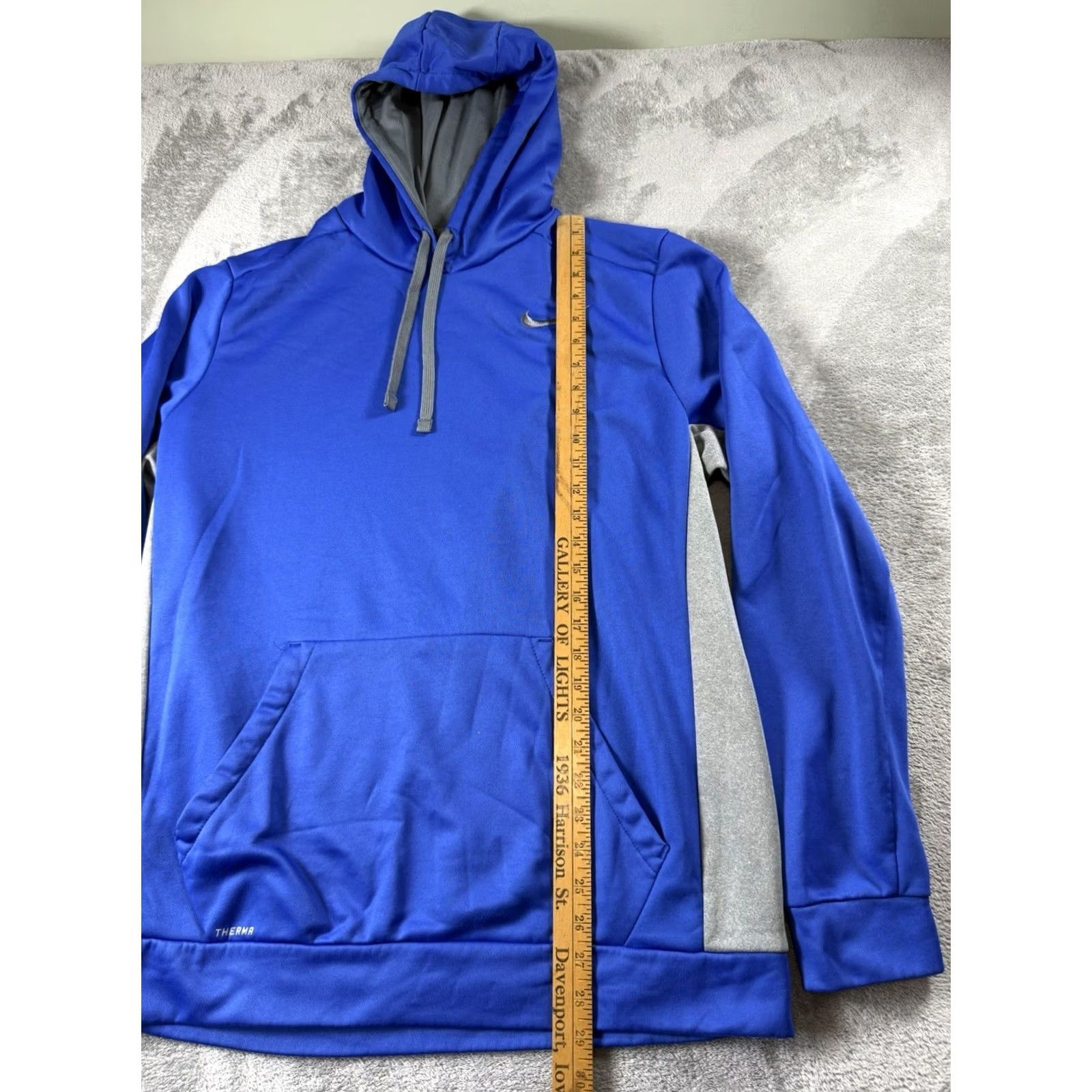 Nike Nike Mens Hoodie Pullover Royal Blue Thermafit XL College Varsity Sports Size US XL / EU 56 / 4 - 3 Thumbnail