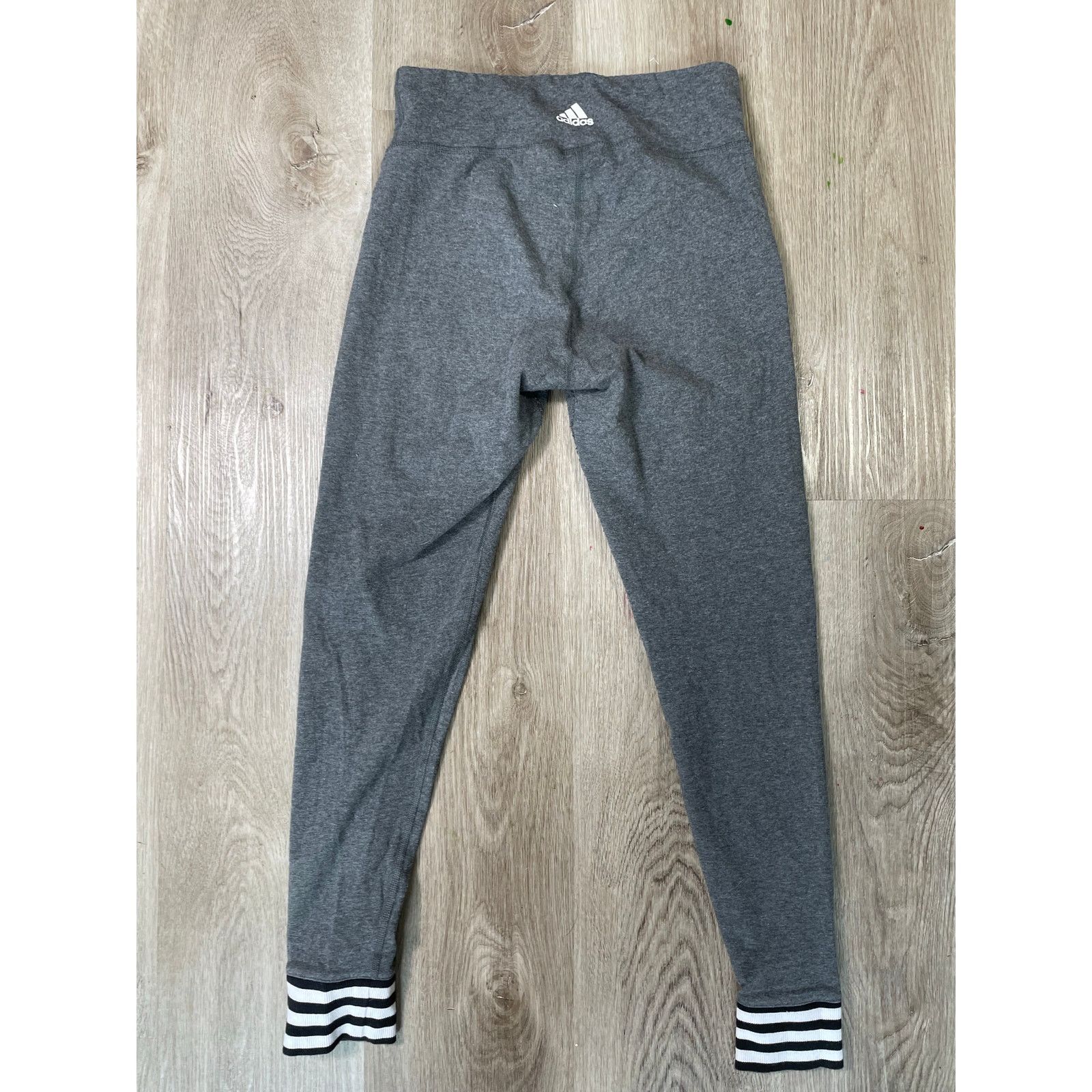 Adidas Adidas 3-Stripes Leggings Gray Cotton Blend Women's M Size 24" / US 00 / IT 34 - 2 Thumbnail