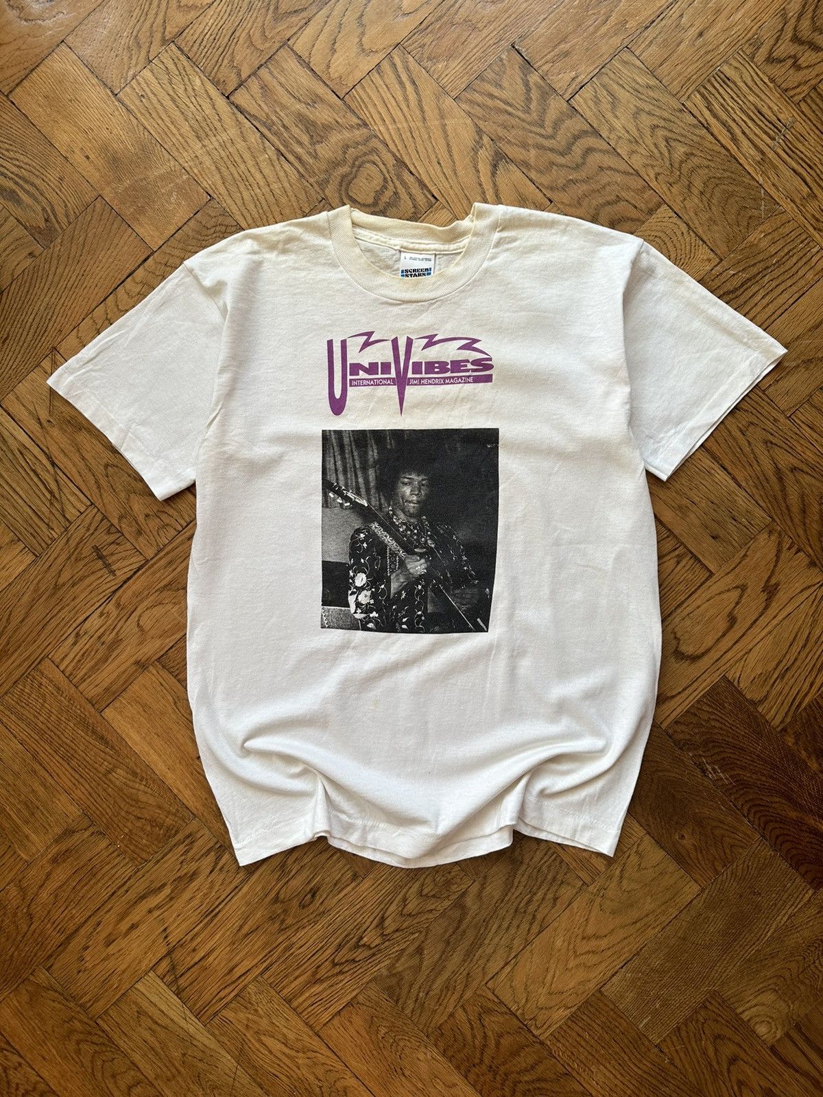 Band Tees × Vintage Jimi Hendrix Uni Vibes Screen Stars Vintage T Shirt Size US L / EU 52-54 / 3 - 2 Thumbnail