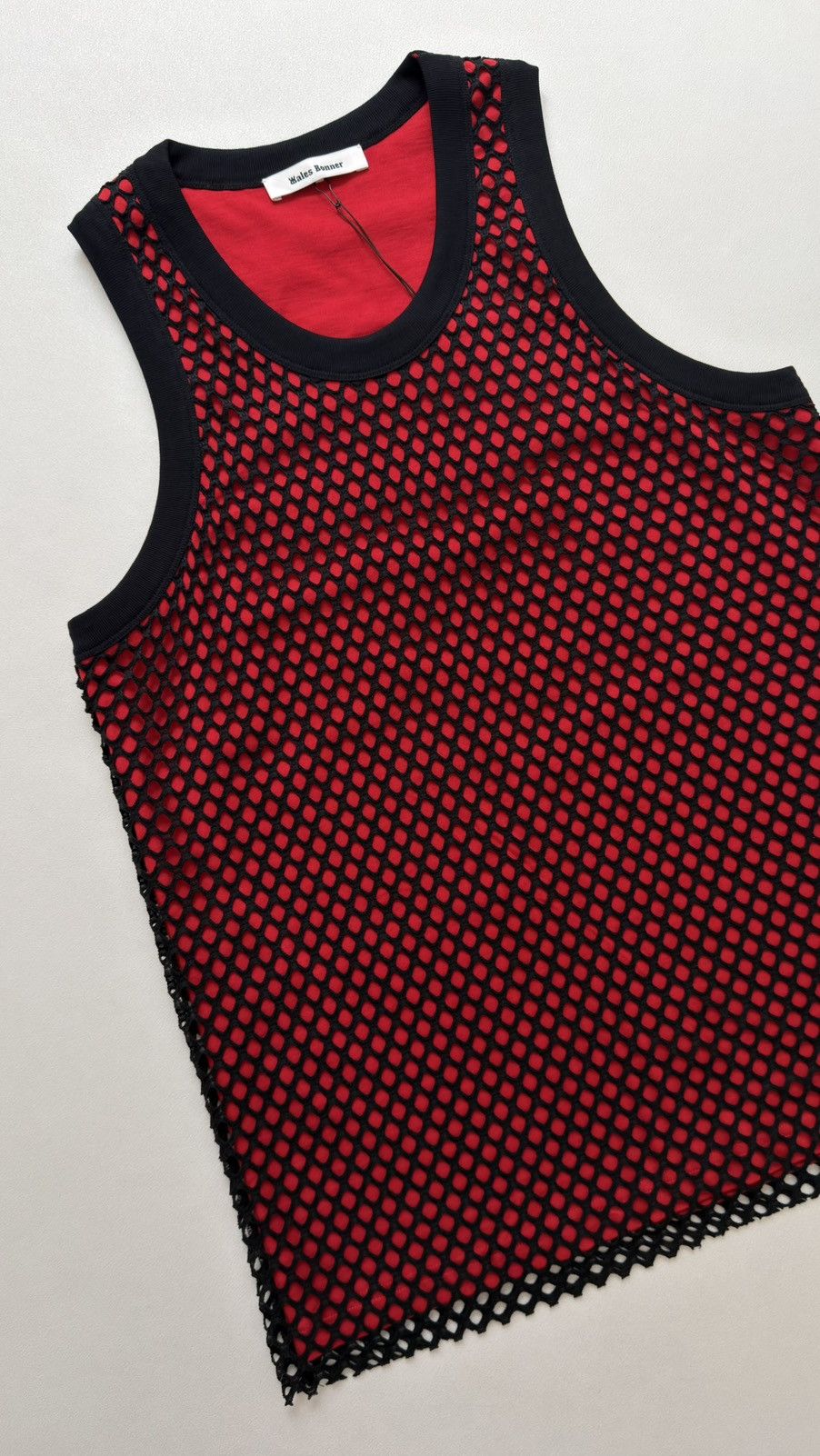 Wales Bonner ‘Record’ Black/Red Mesh Vest Size US M / EU 48-50 / 2 - 7 Thumbnail