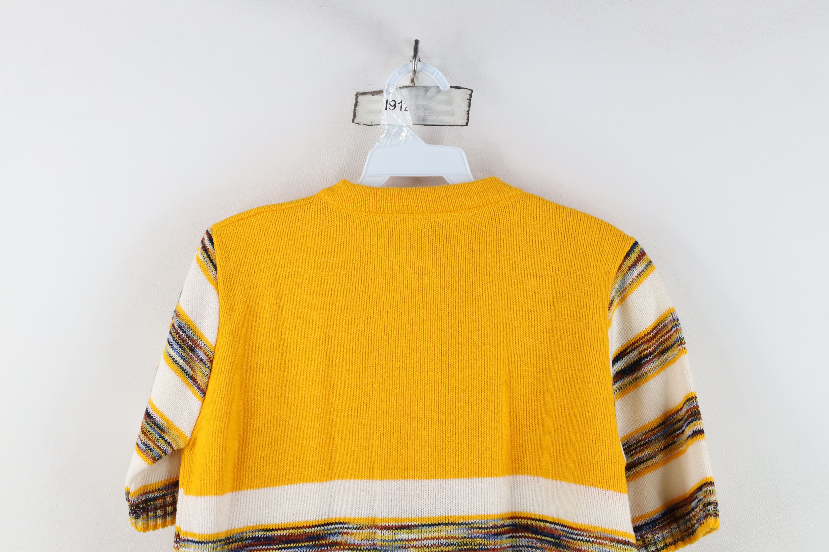 Vintage Vintage 50s 60s Rainbow Striped Short Sleeve Sweater USA Size S / US 4 / IT 40 - 8 Thumbnail