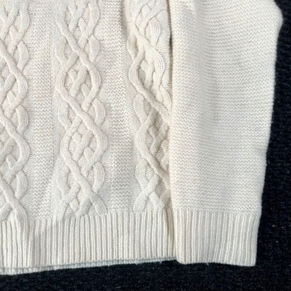 Madewell Madewell Cream Cable Knit Button Shoulder Sweater Womens S Size S / US 4 / IT 40 - 3 Thumbnail