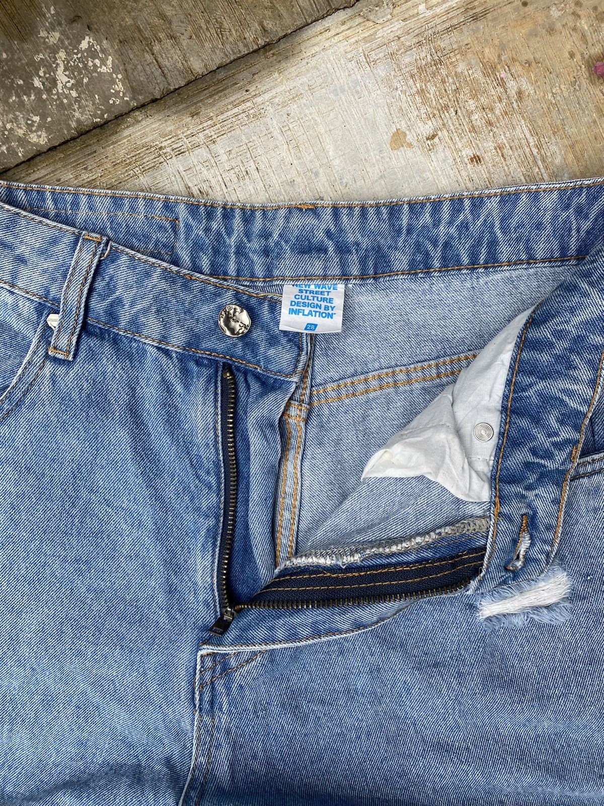 Japanese Brand New Wave Street Culture By Inflation Baggy Jeans Size US 30 / EU 46 - 7 Thumbnail