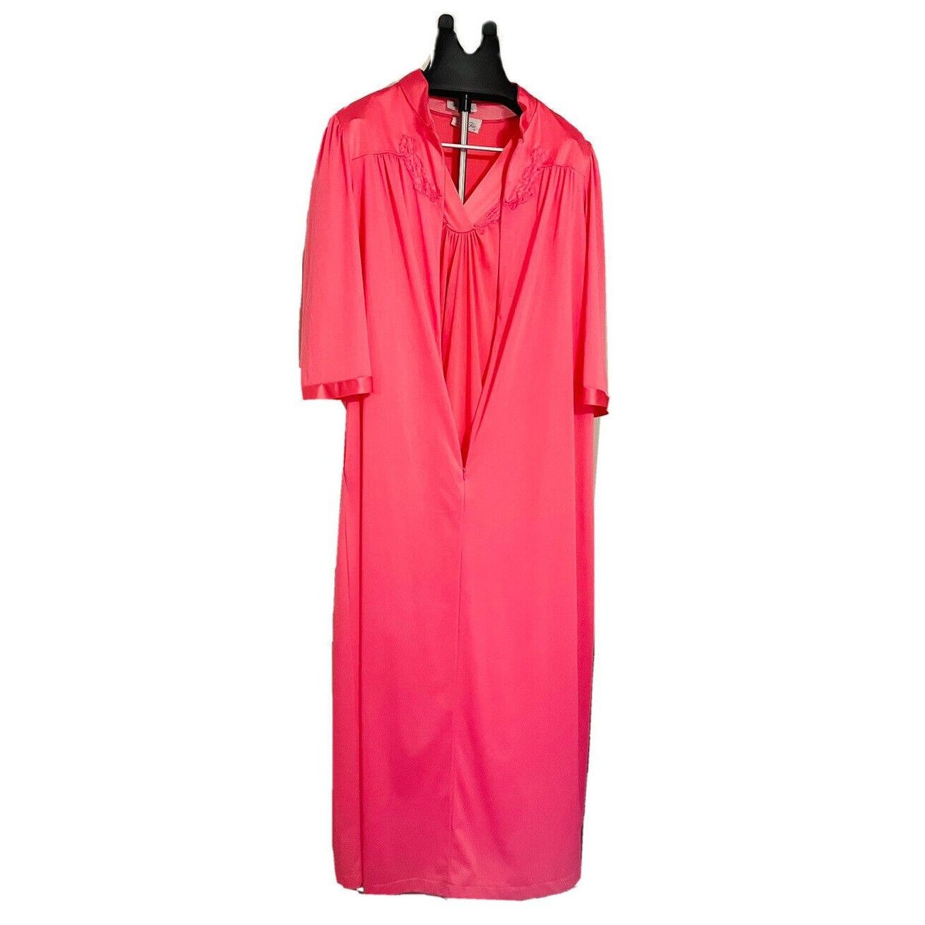 Vintage Vanity Fair Long Sleep 2 Piece Set Slip & Robe Coral Pink Wo Size L / US 10 / IT 46 - 4 Thumbnail