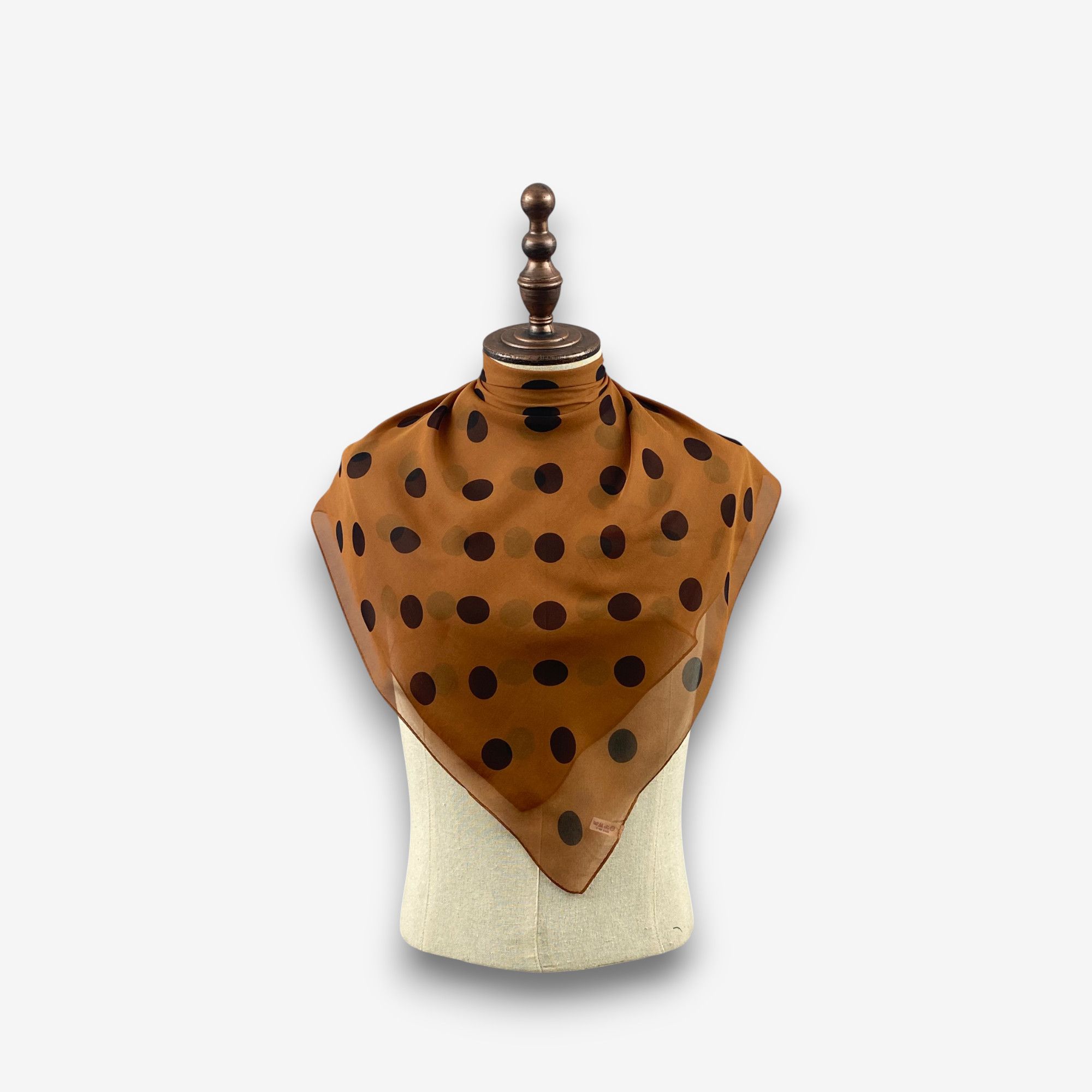Japanese Brand Vintage Polka Dot SILK Scarf Twill Stole Wraps Scarves Size ONE SIZE - 1 Thumbnail
