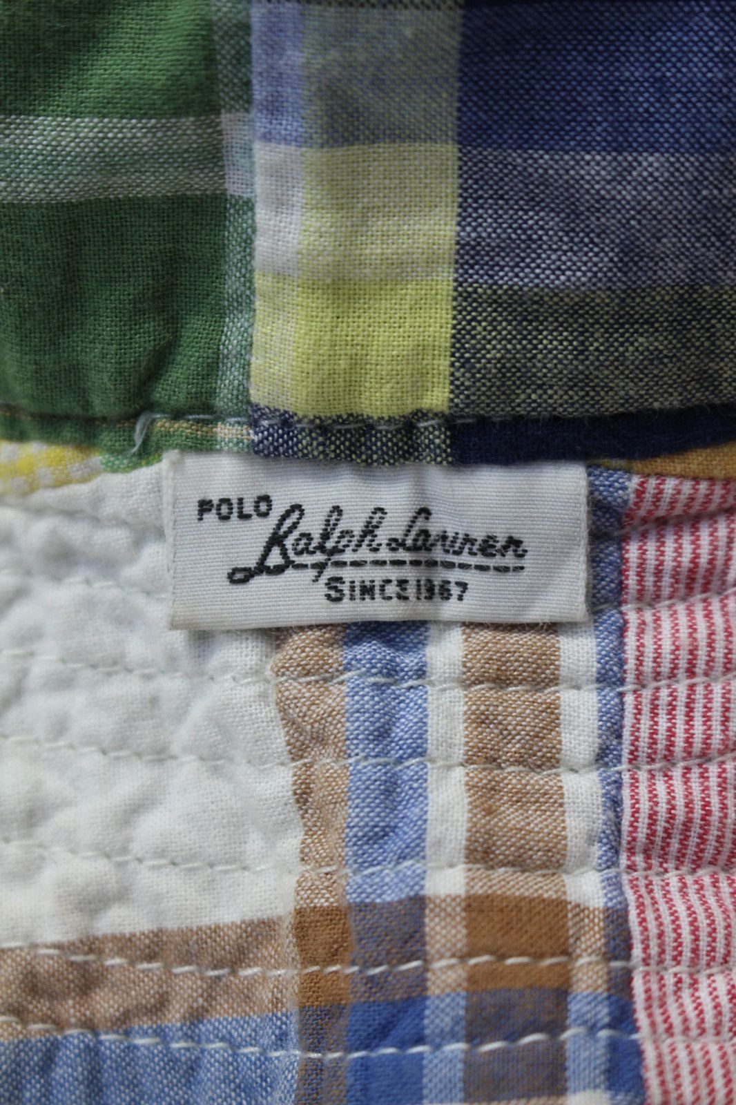Polo Ralph Lauren 1990S POLO RALPH LAUREN PATCHWORK BUCKET HAT Size ONE SIZE - 5 Thumbnail