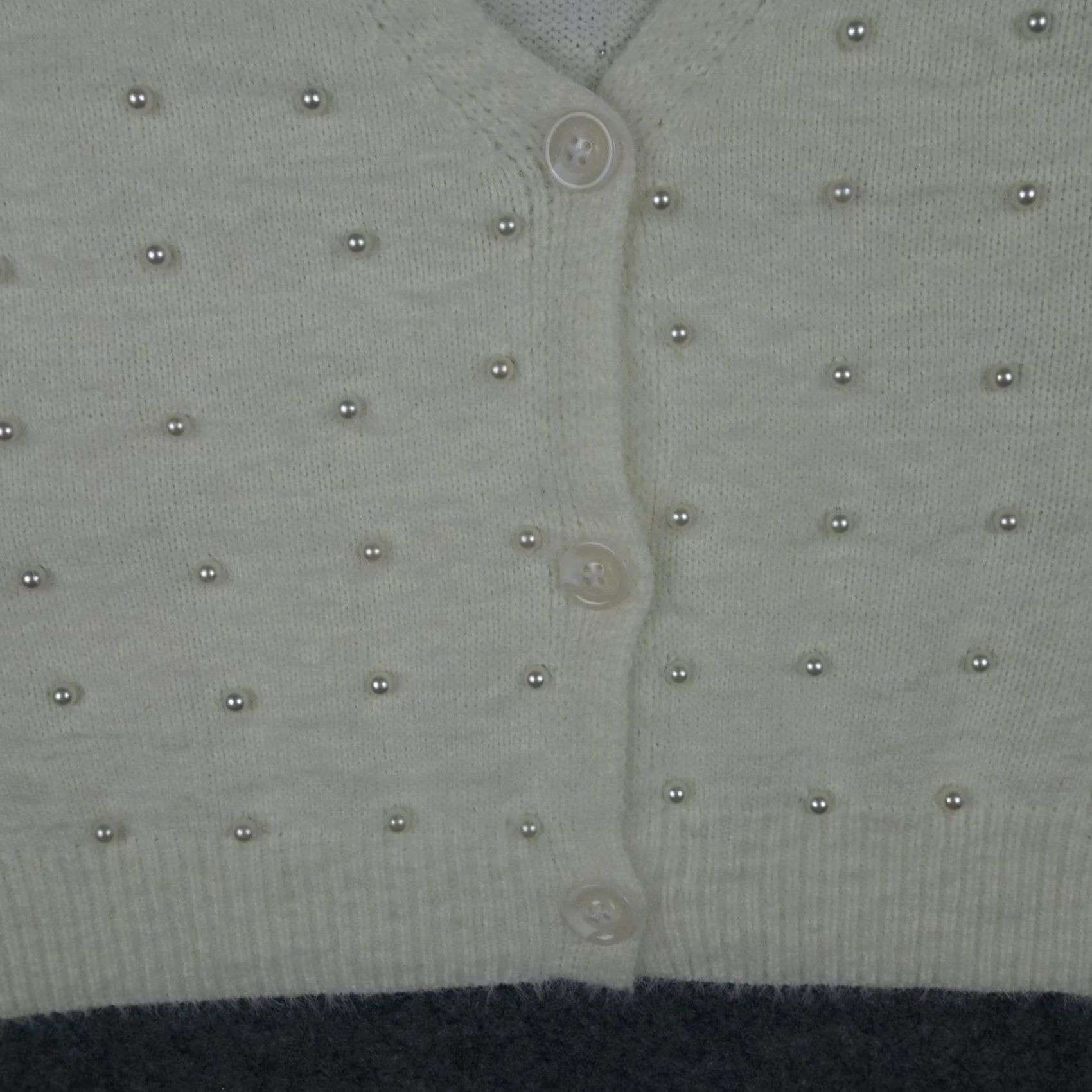 Vintage Pink Lily Sweater Cardigan Womens Small White Beaded Button Knit V-Neck Y2K Vintage: No Size S / US 4 / IT 40 - 3 Thumbnail