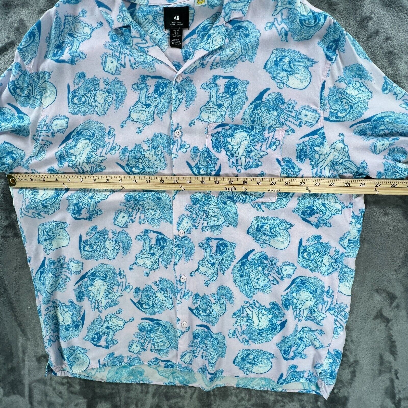H&M SpongeBob x H&M Button Hawaiian Shirt men XL Resort Beach Su Size US XL / EU 56 / 4 - 6 Thumbnail