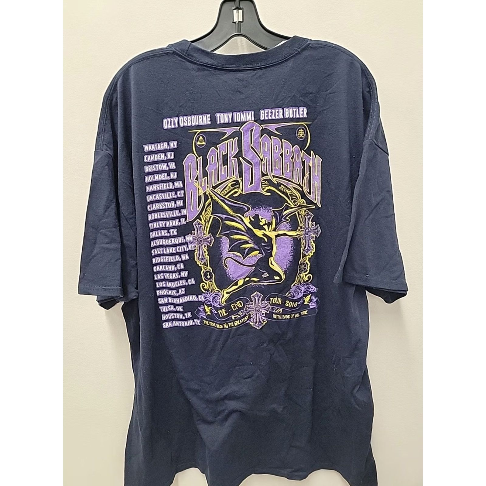 Hanes VINTAGE Black Sabbath The End Final Shows Ever Tour Double Sided Graphic T-Shirt 2XL Blue Mens T-Shirt Graphic Print Double-Sided Band 90s/Concert Size US XXL / EU 58 / 5 - 4 Thumbnail
