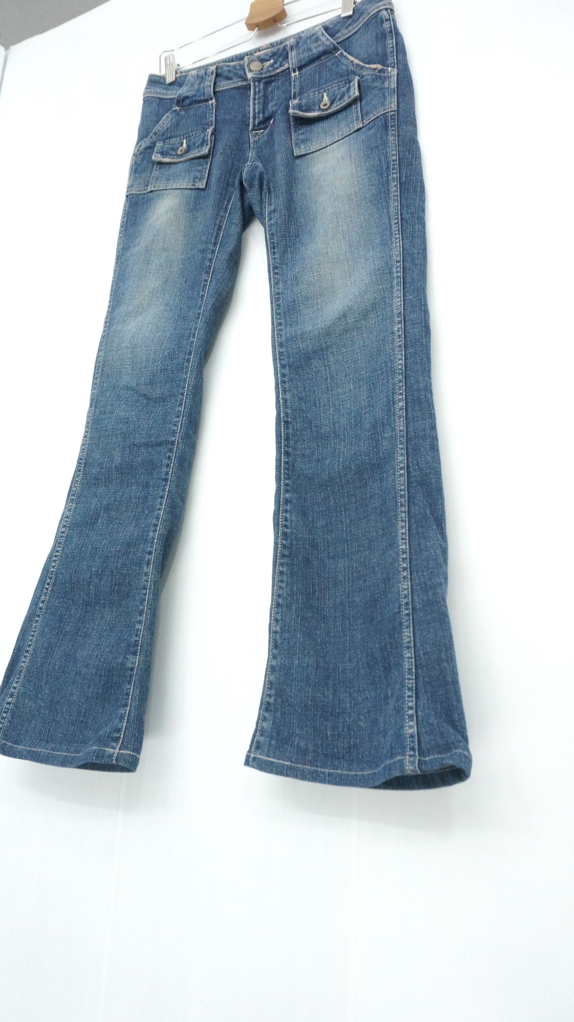 Japanese Brand 🔥 Vintage BRAPPERS Women Flare Bush Jeans Size 29" - 2 Thumbnail