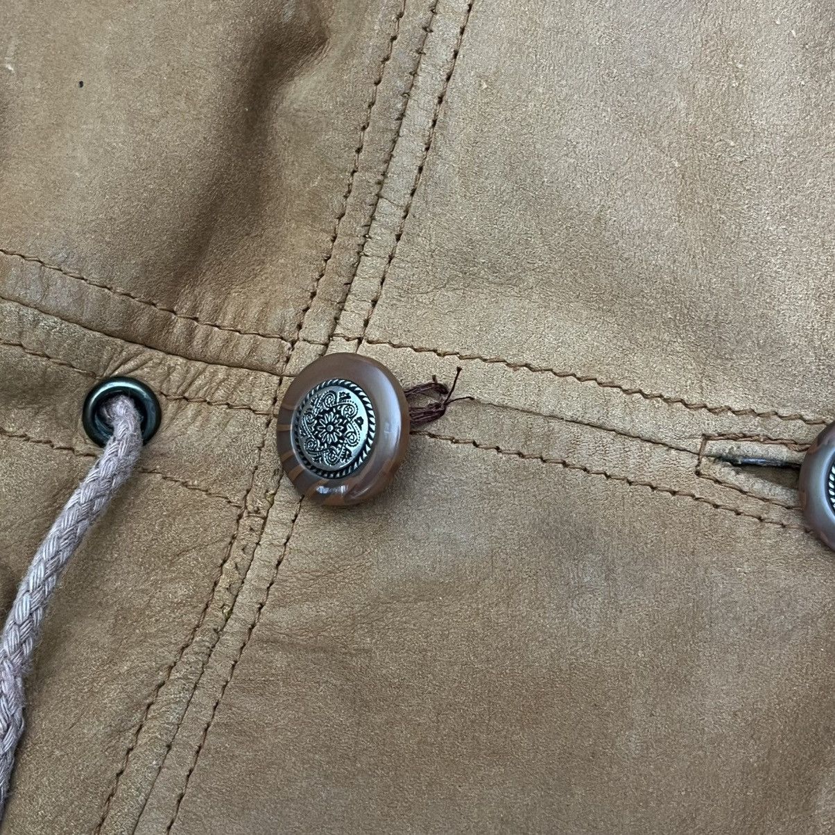 Vintage Vintage Sea Dream Hooded Leather Buttoned Barn Chore Jacket Size US L / EU 52-54 / 3 - 14 Thumbnail
