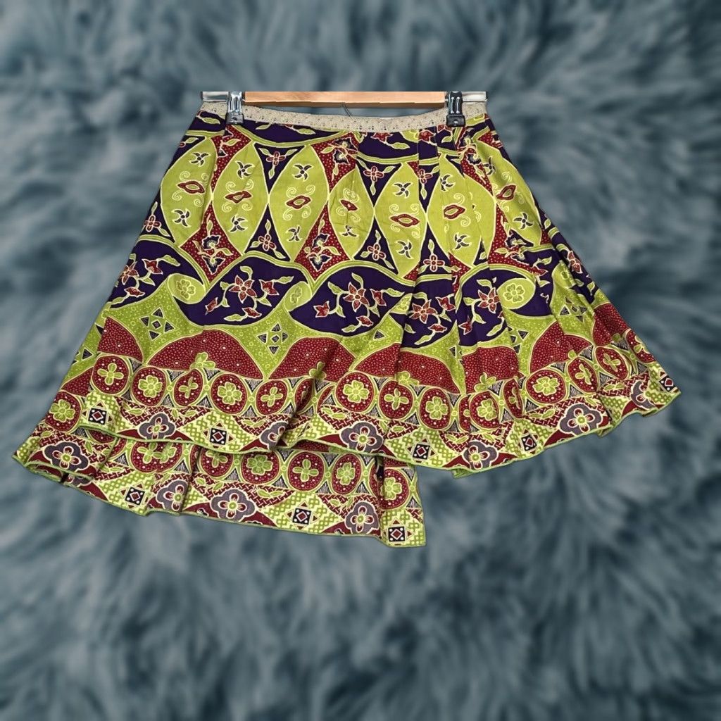 Anthropologie Anthropologie Skirt Women Mini Short Asymmetric Wrap Multicolor 0 Multicolor Floral Party/Cocktail Viscose Layered Size 25" / US 0 / IT 36 - 1 Thumbnail