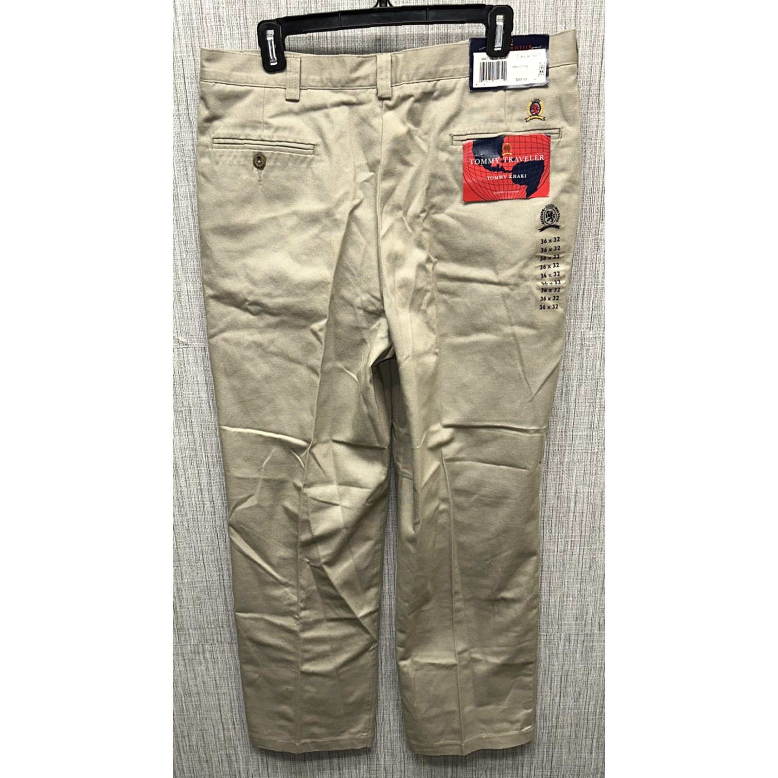Tommy Hilfiger Tommy Hilfiger Pants Casual Men's Beige Cotton Zip Fly 36x32 NWT Regular Front 32 Inseam Mens pants Size US 36 / EU 52 - 4 Thumbnail