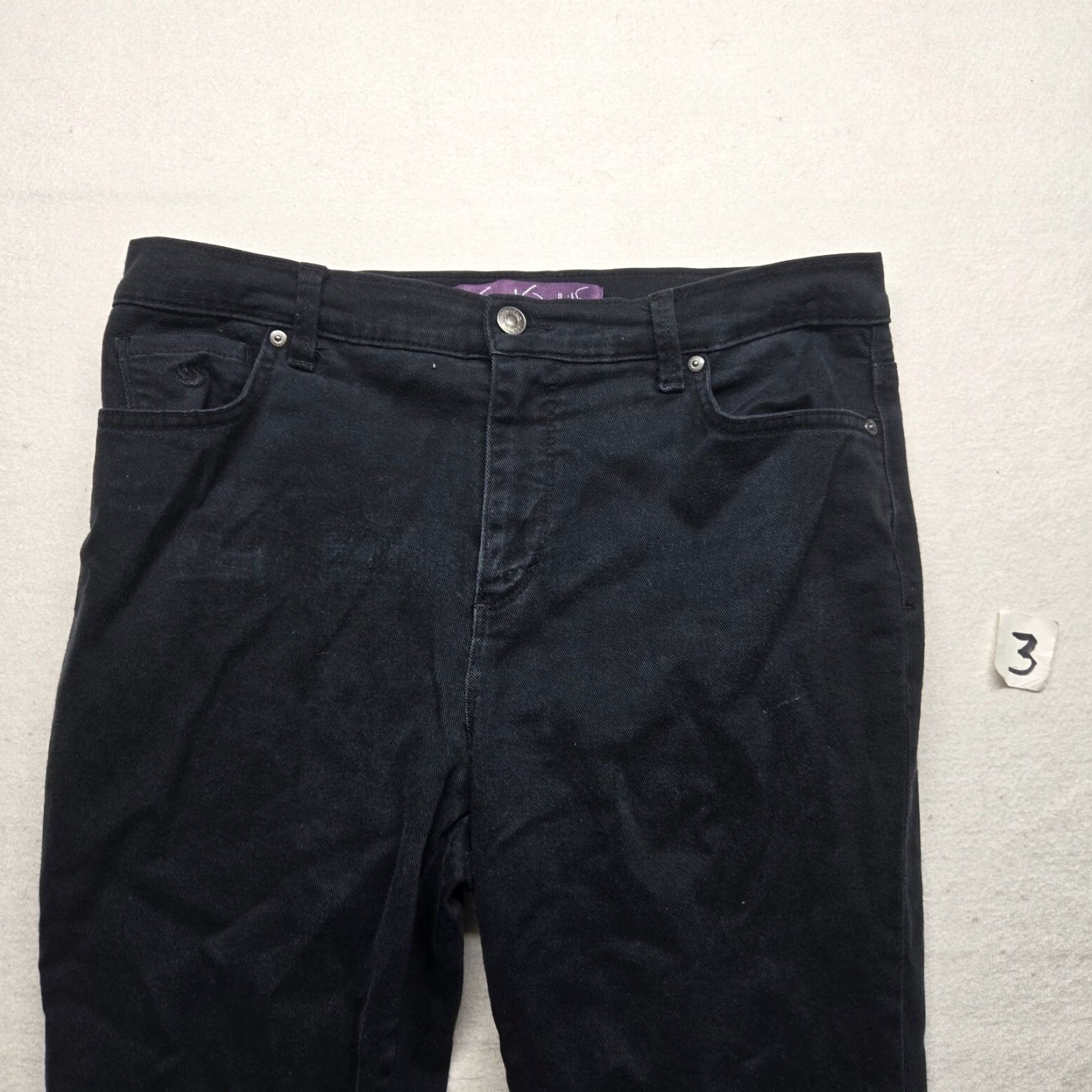 Gloria Vanderbilt Gloria Vanderbilt Amanda Mid Rise Stretch Jeans Women 10P Black Dark Wash Size 32" / US 10 / IT 46 - 2 Thumbnail