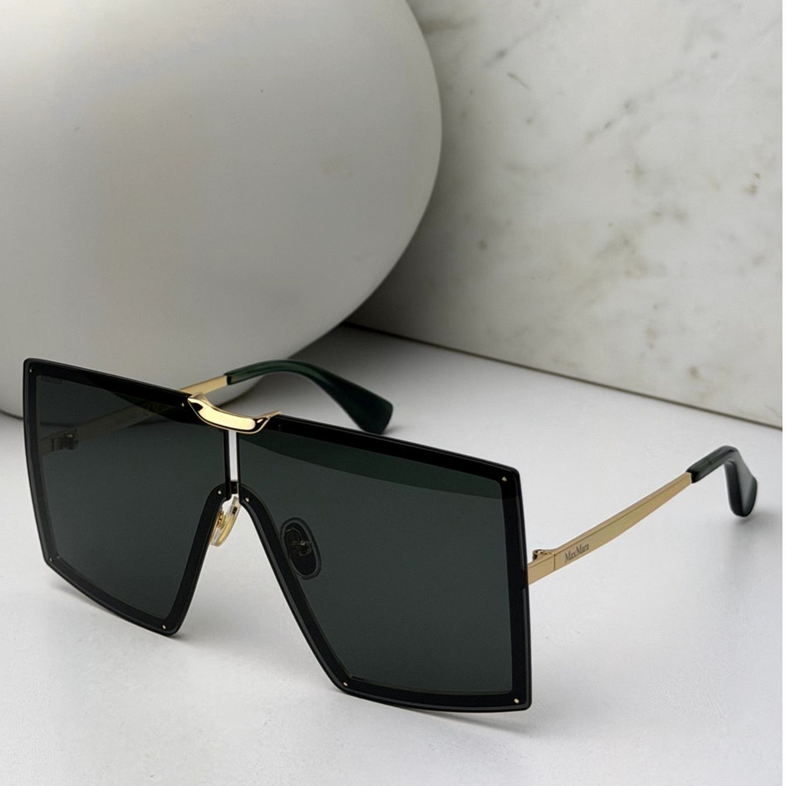 Max Mara NEW Max Mara MM0117 Oversized Sunglasses in Gold Green Size ONE SIZE - 2 Thumbnail