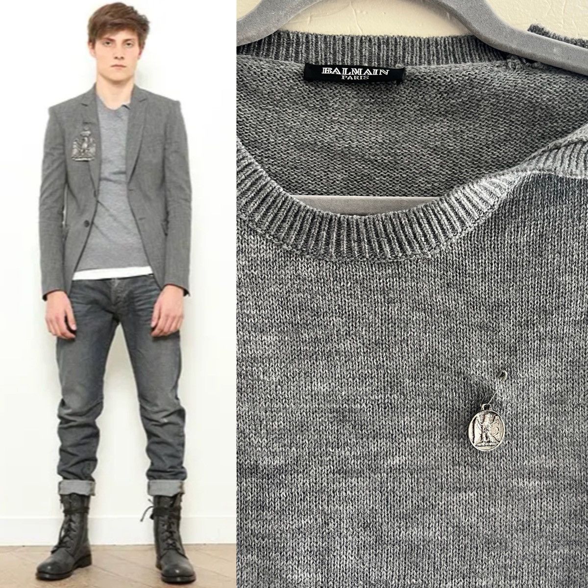 Balmain BALMAIN SS11 EAGLE COIN SWEATER VEST BY CHRISTOPHE DECARNIN Size US M / EU 48-50 / 2 - 1 Thumbnail