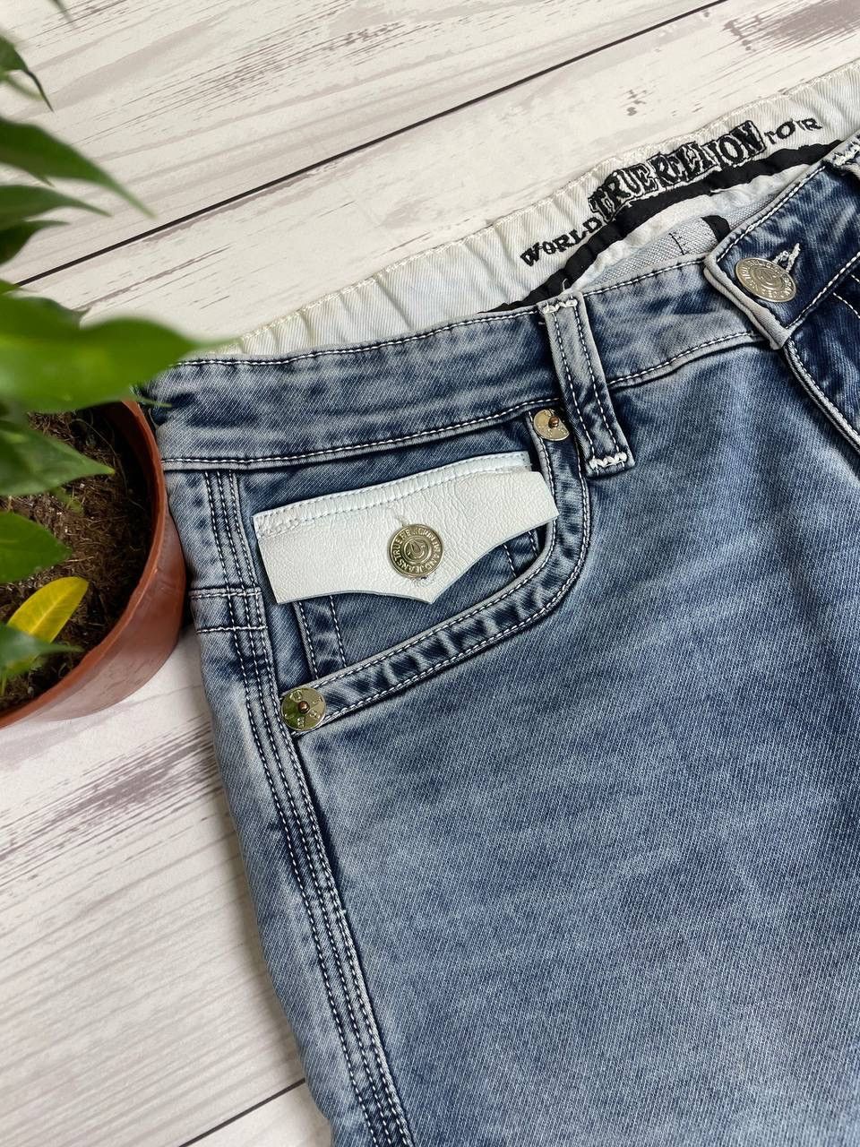 True Religion Y2K Grey Blue Distressed Jeans True Religion Aesthetic Size US 36 / EU 52 - 8 Thumbnail