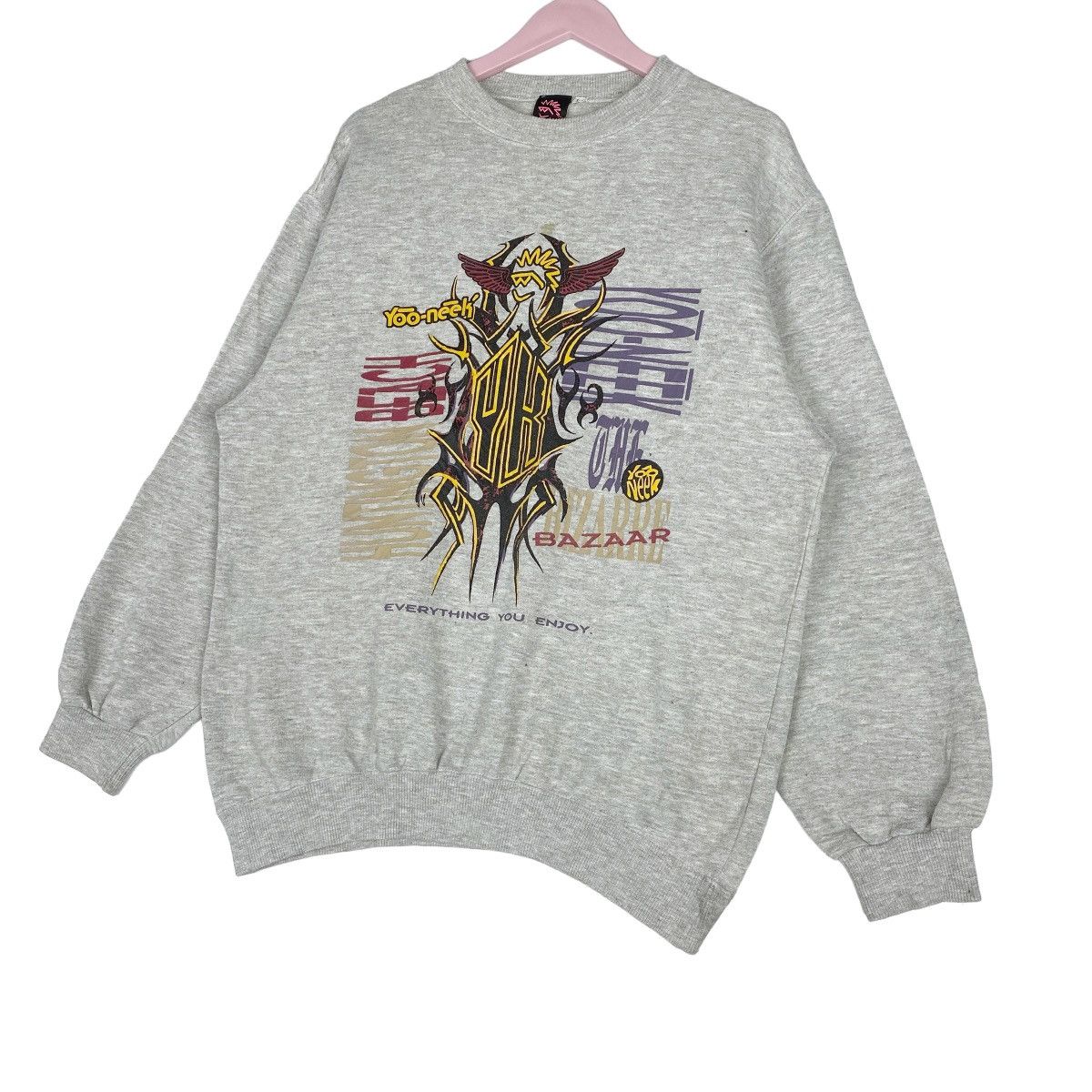 Designer × Vintage Yoo Neek Sweatshirt Crewneck Pullover Jumper Size US L / EU 52-54 / 3 - 3 Thumbnail