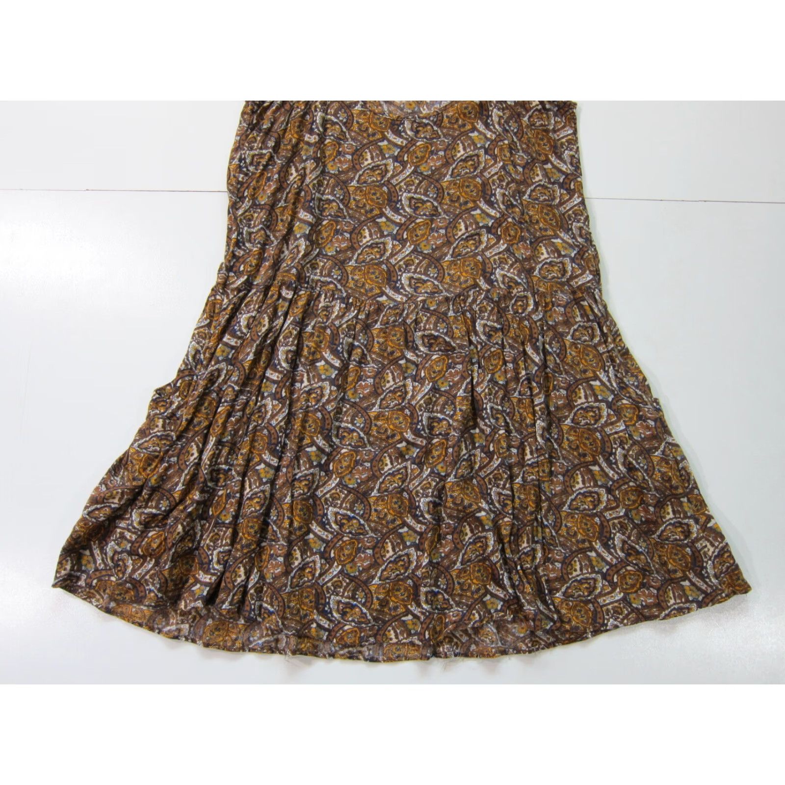 American Eagle Outfitters VINTAGE American Eagle Outfitters Dress Pocket Floral Paisley 100% Rayon Brown Yellow M Women Sleeveless Pockets Size M / US 6-8 / IT 42-44 - 7 Thumbnail