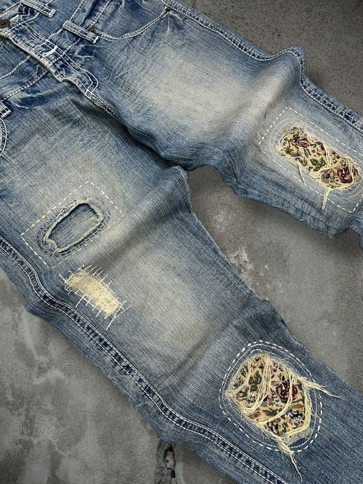 Hysteric Glamour Vintage Japan Drabito Stitch Double Waist Distressed Denim Size US 32 / EU 48 - 7 Thumbnail