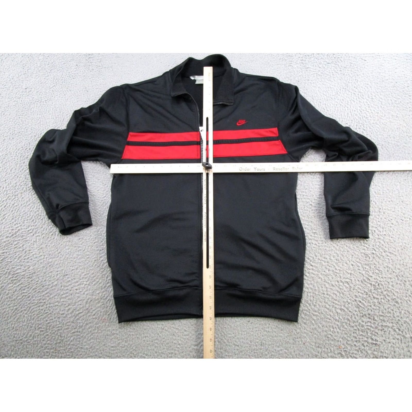 Nike VINTAGE Nike Black Red Full Zip Track Jacket Mens M Silver Tag Read Size US M / EU 48-50 / 2 - 5 Thumbnail