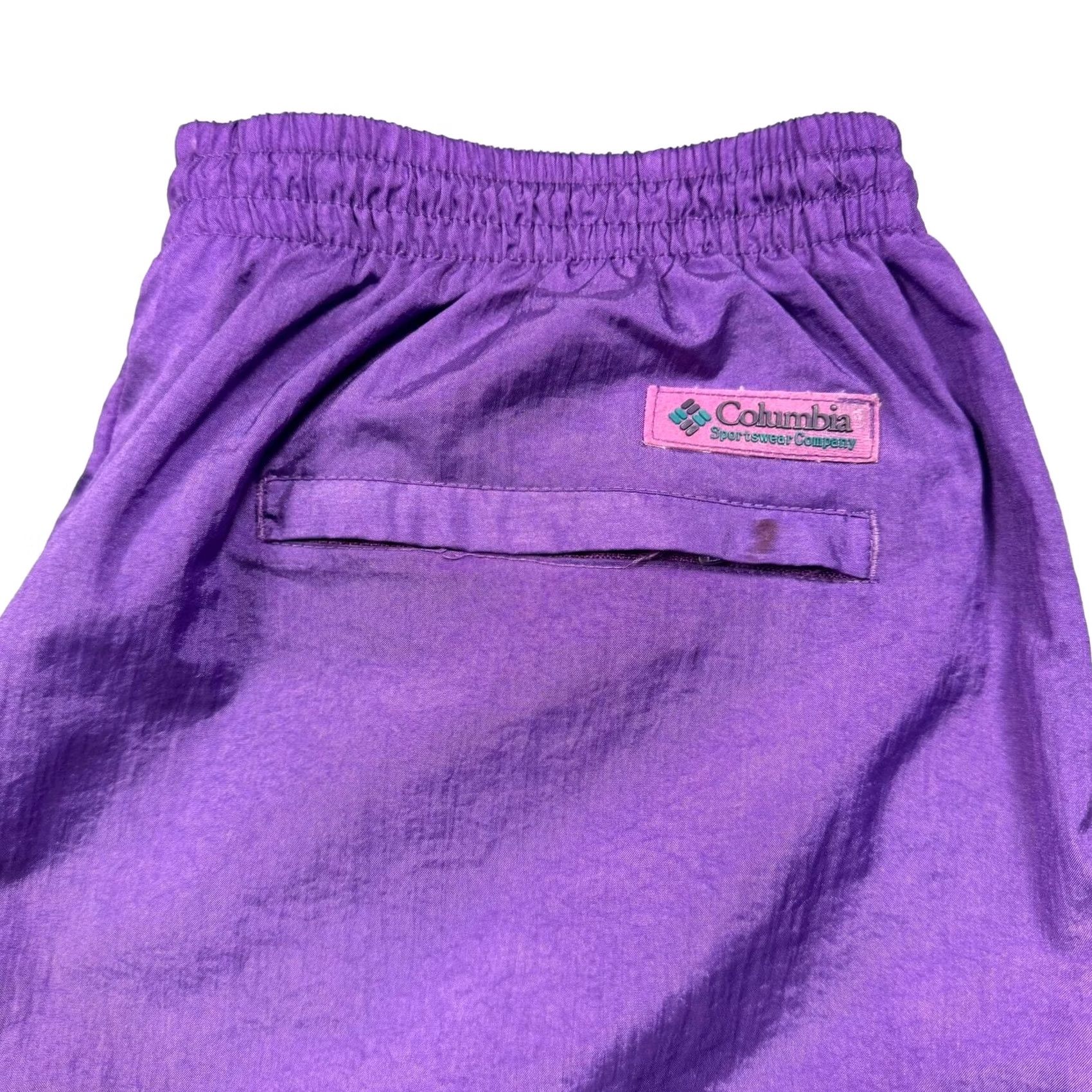 Vintage VINTAGE Columbia Sweatpants Women's L Jogger Purple Nylon Ankle Zip Snaps 90s Athleisure Casual Activewear Womens Size 36" / US 14 / IT 50 - 2 Thumbnail