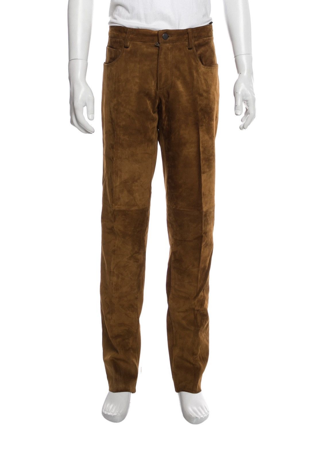 image of Prada Leather Trousers in Brown, Men's (Size 34)