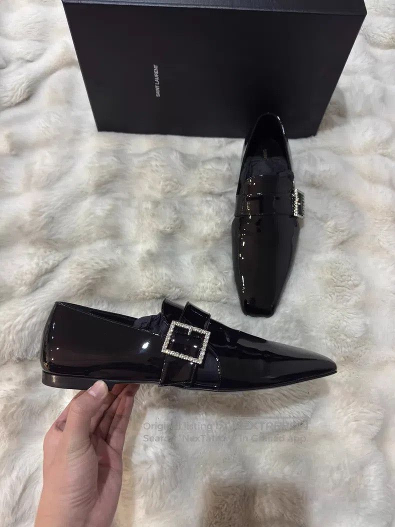 Saint Laurent Paris Saint Laurent Paris Crystal Buckle Loafers Shoes Size US 10 / EU 43 - 3 Thumbnail
