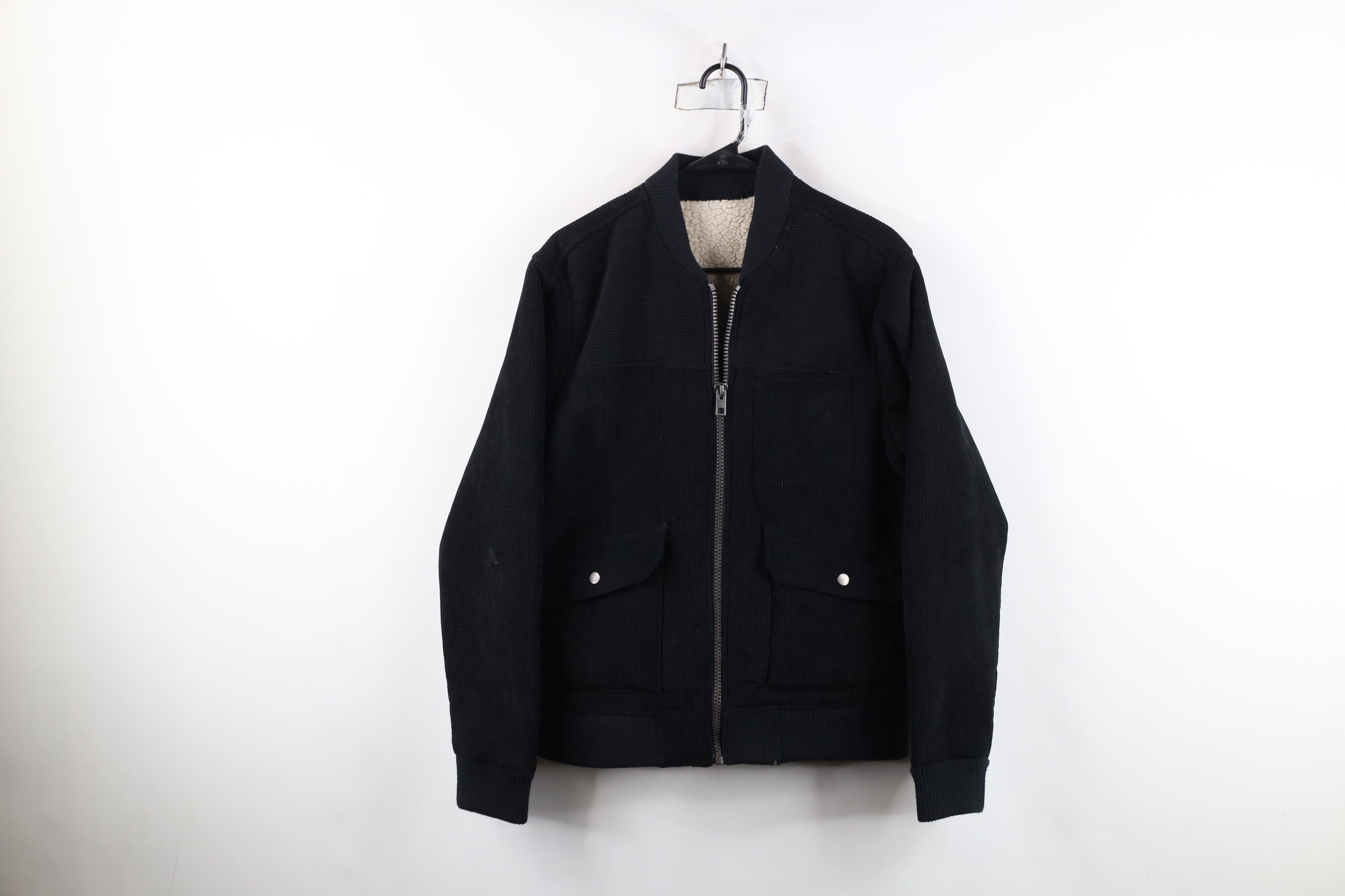 Vintage Vintage 90s Y2K Streetwear Corduroy Bomber Jacket Black Size US M / EU 48-50 / 2 - 1 Thumbnail