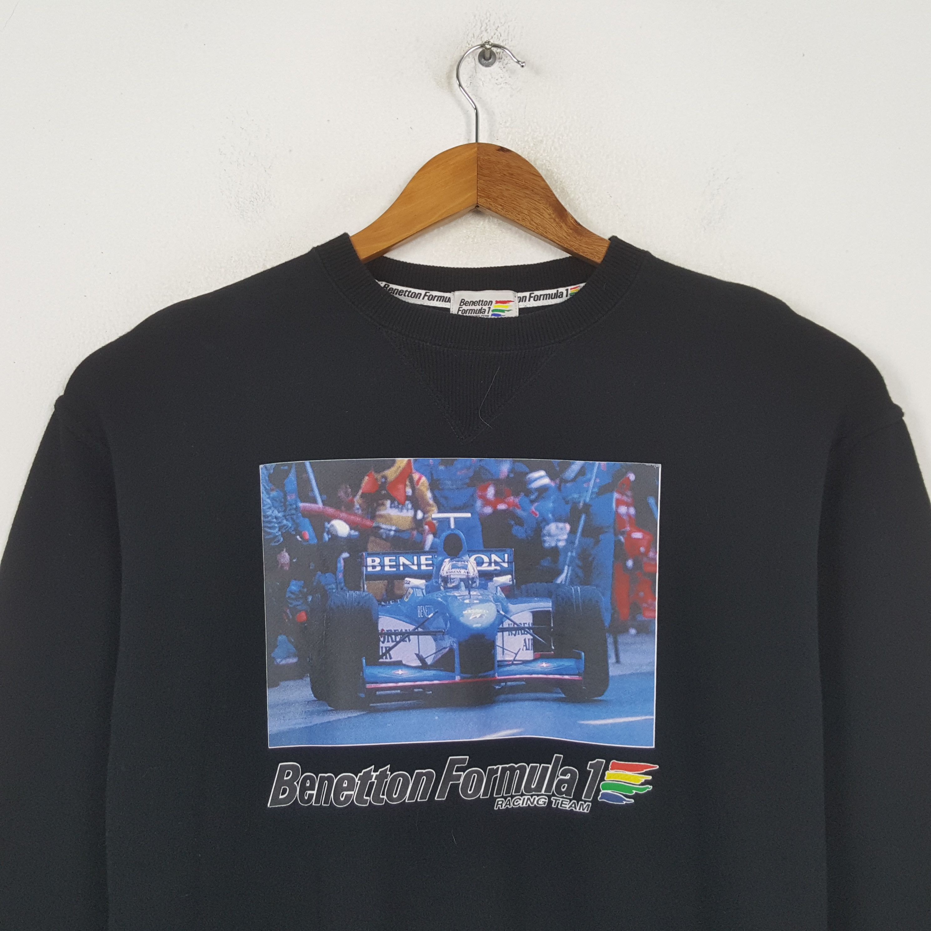 Benetton Vintage Benetton Formula 1 Racing Team Sweatshirt RR11 Size US M / EU 48-50 / 2 - 2 Thumbnail