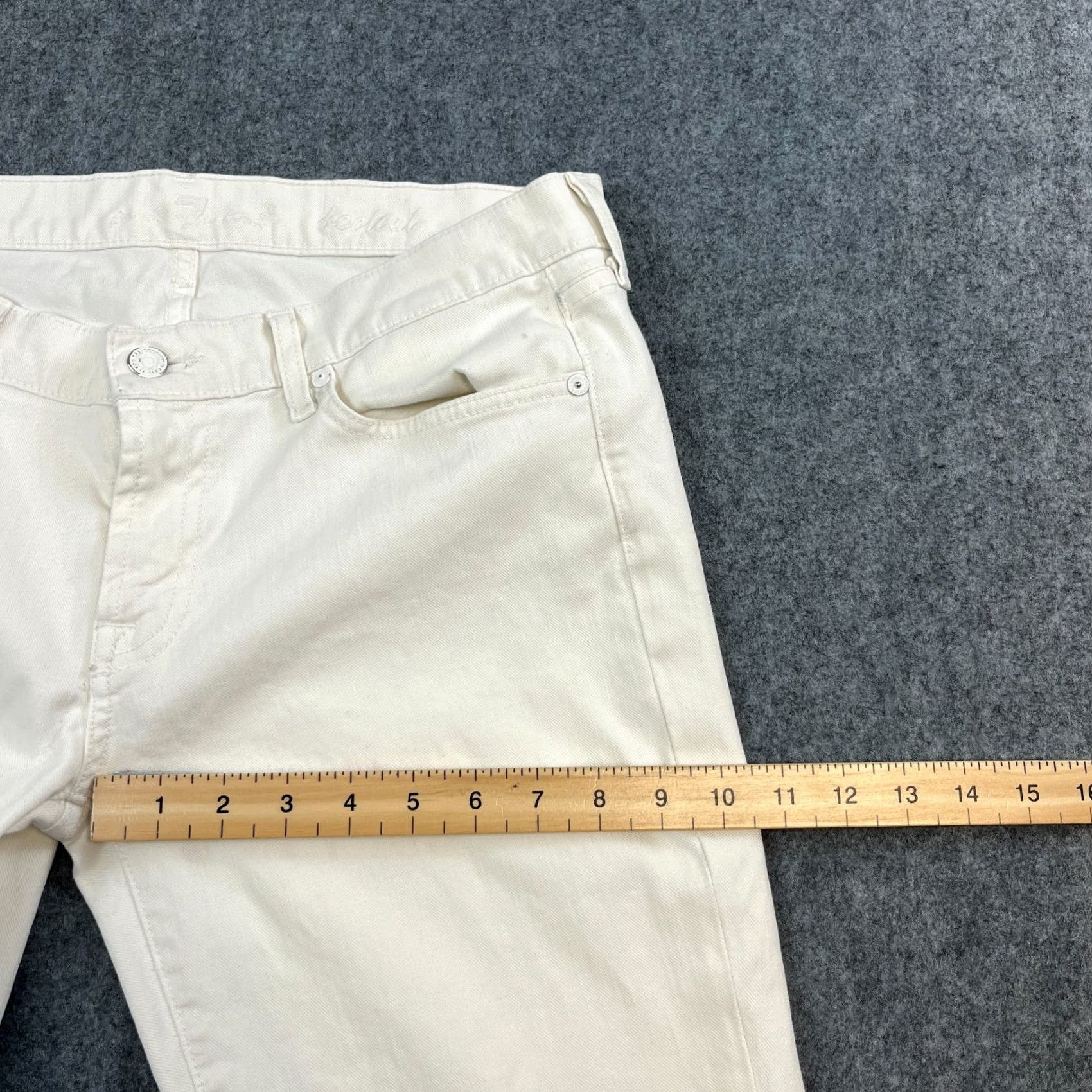 7 For All Mankind 7 For All Mankind Womens Jeans Bootcut 32 28 UK 12 Low Rise White USA Made Jeans Size 34" / US 12 / IT 48 - 5 Thumbnail