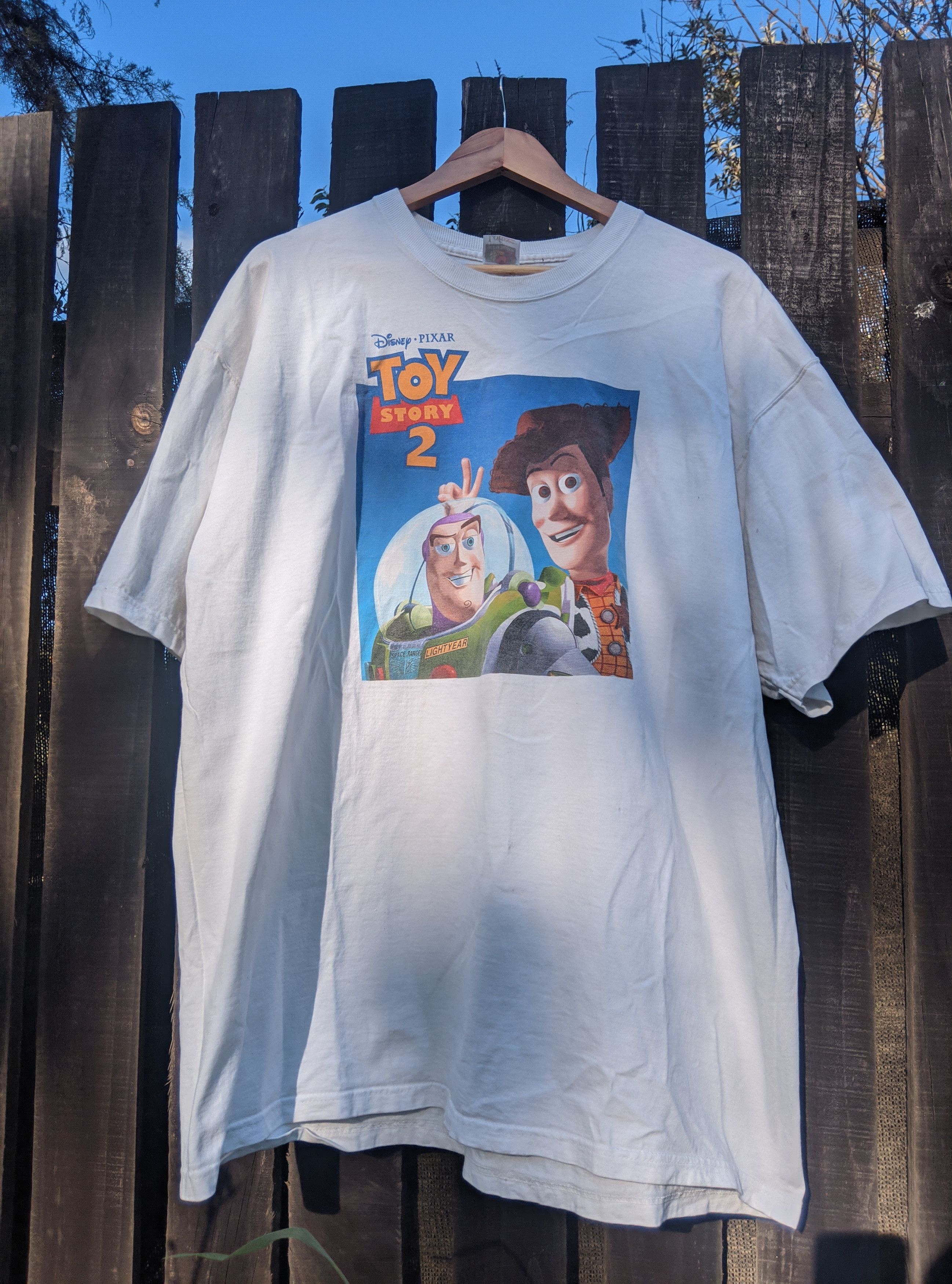 Image of Vintage 1999 Toy Story 2 T Shirt in White, Men's (Size 2XL)