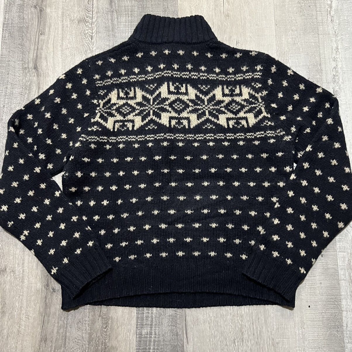 Abercrombie & Fitch Abercrombie & Fitch Blue Wool Nordic Fair Isle Knit Sweater Size US L / EU 52-54 / 3 - 3 Thumbnail