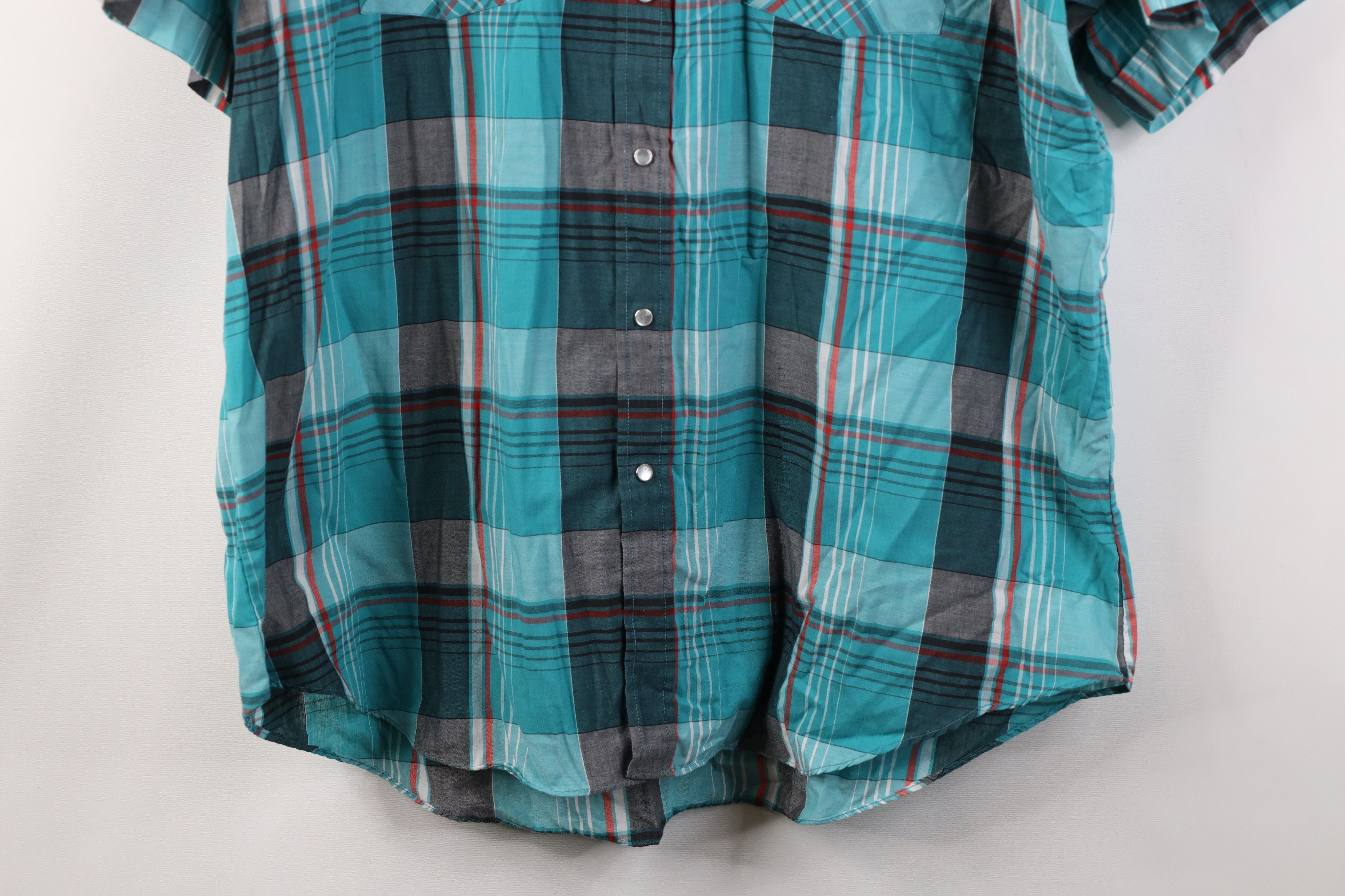 Vintage Vintage 90s Rockabilly Snap Button Short Sleeve Shirt Plaid Size US XL / EU 56 / 4 - 3 Thumbnail