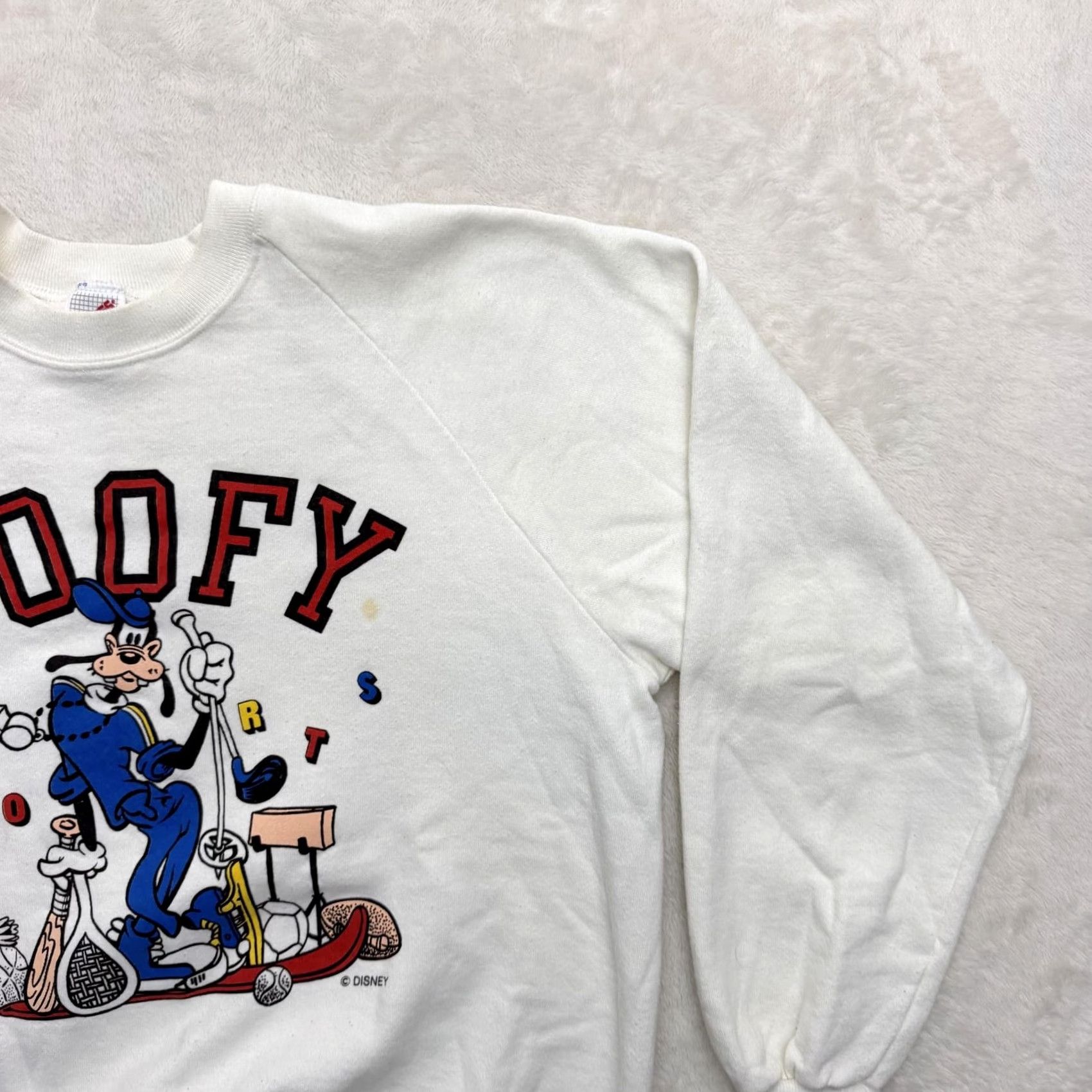 Jerzees VINTAGE Disney Goofy Sports Jerzees Sweatshirt Mens Large White Graphic Print Sweatshirt USA Mens L Size US L / EU 52-54 / 3 - 4 Thumbnail