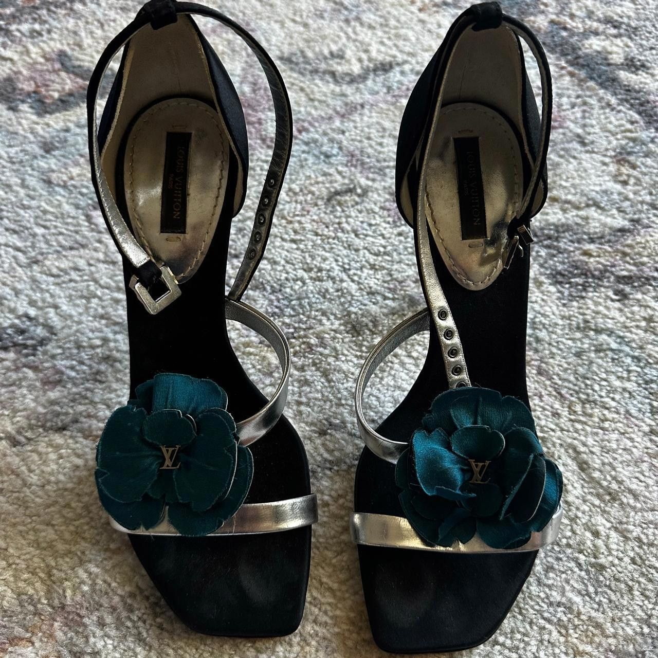 Louis Vuitton Louis Vuitton Floral Logo Sandal Heels Size US 5.5 / IT 35.5 - 1 Thumbnail