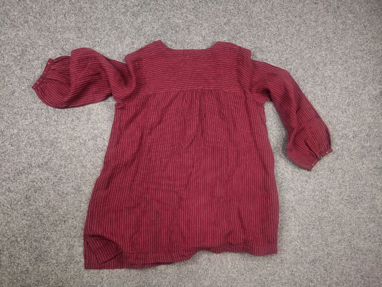 Gudrun Sjoden Gudrun Sjöden Linen Red Striped Button Long Sleeve Tunic Top Size M / US 6-8 / IT 42-44 - 9 Thumbnail