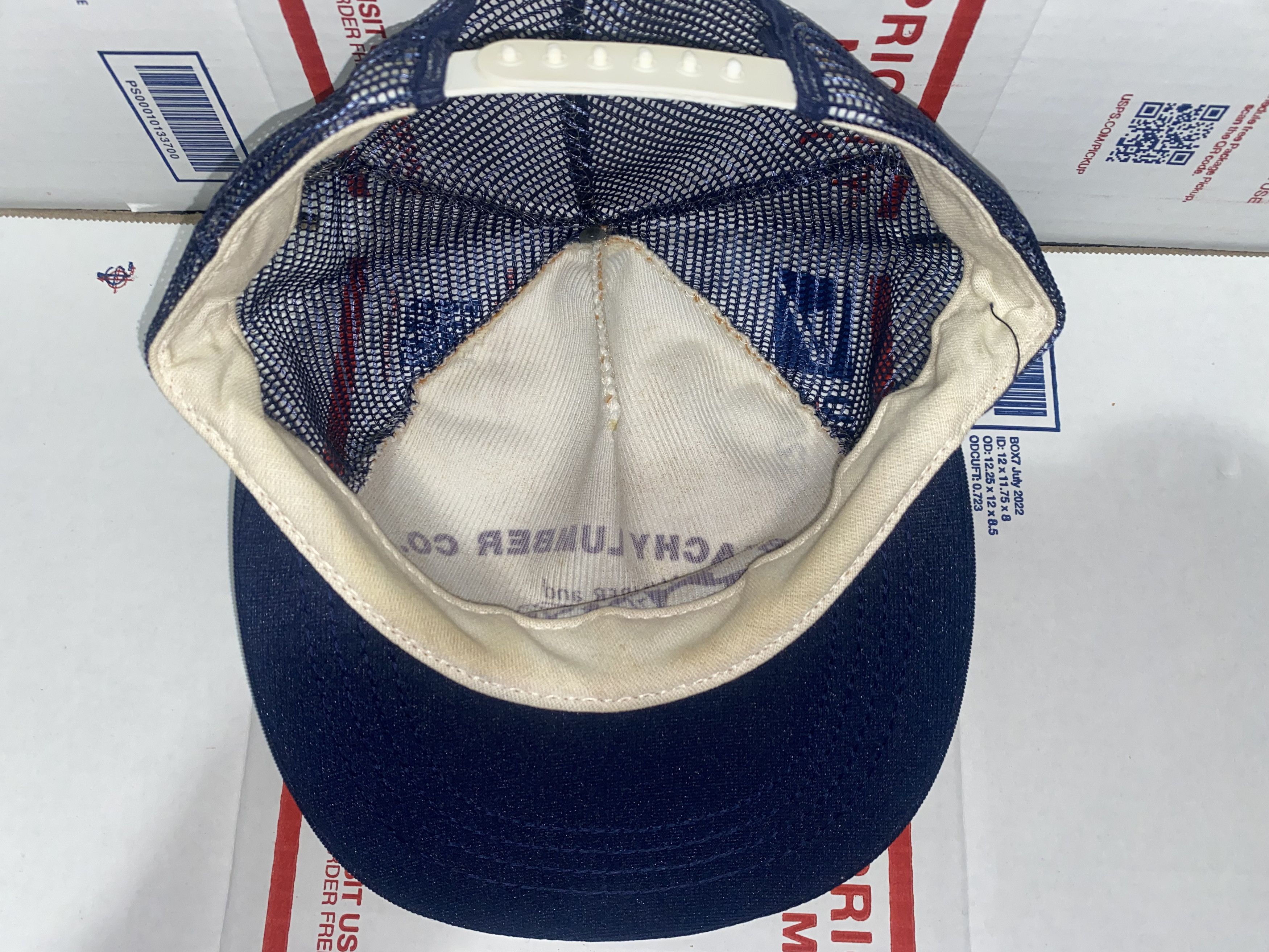Vintage vtg Snapback Hat mesh Trucker Cap BEACHY LUMBER Co. Company Size ONE SIZE - 4 Thumbnail