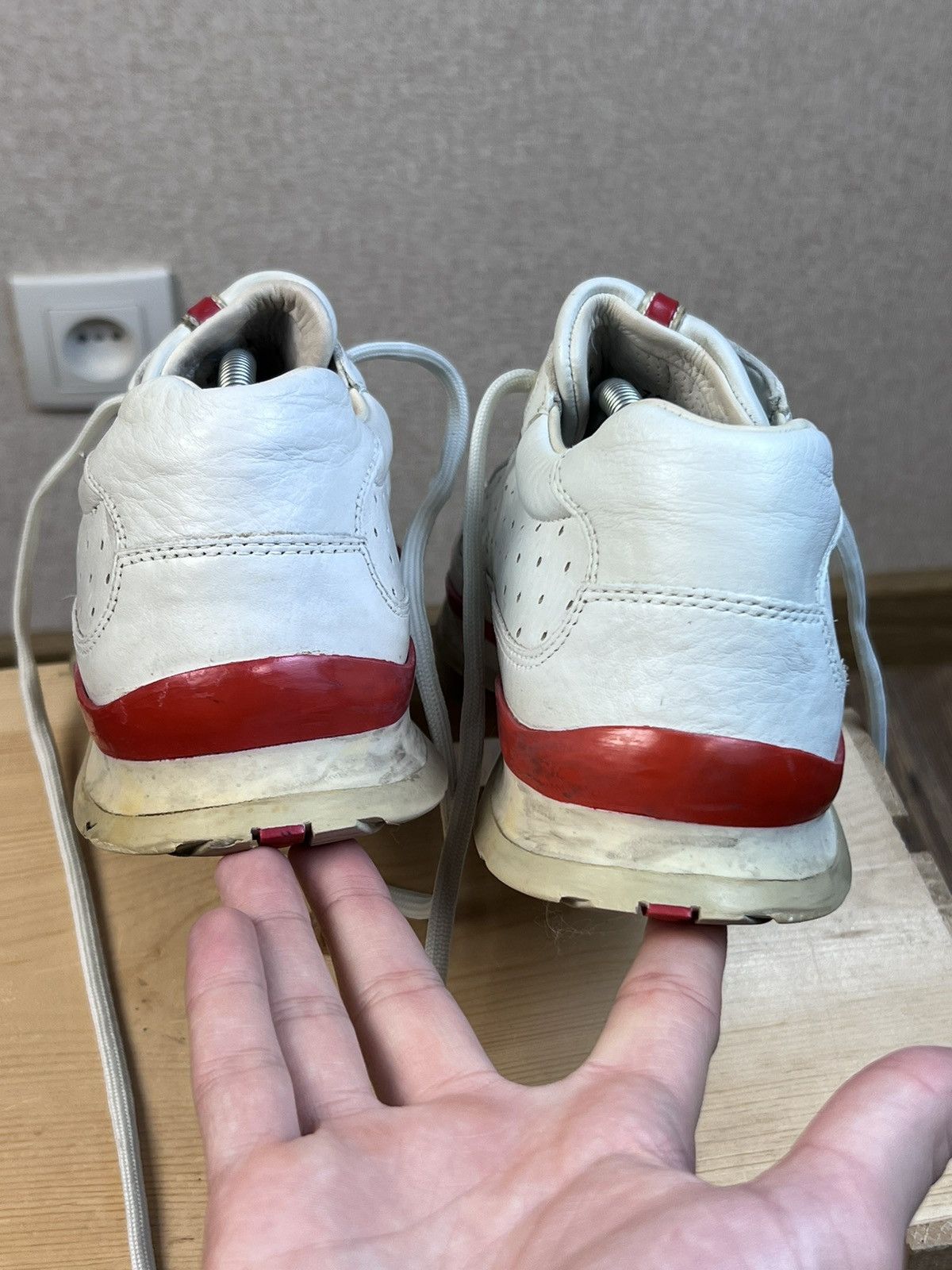Prada Vintage Prada Red Tab Leather Sneakers Shoes White US: 6.5 Size US 6.5 / EU 39-40 - 10 Thumbnail