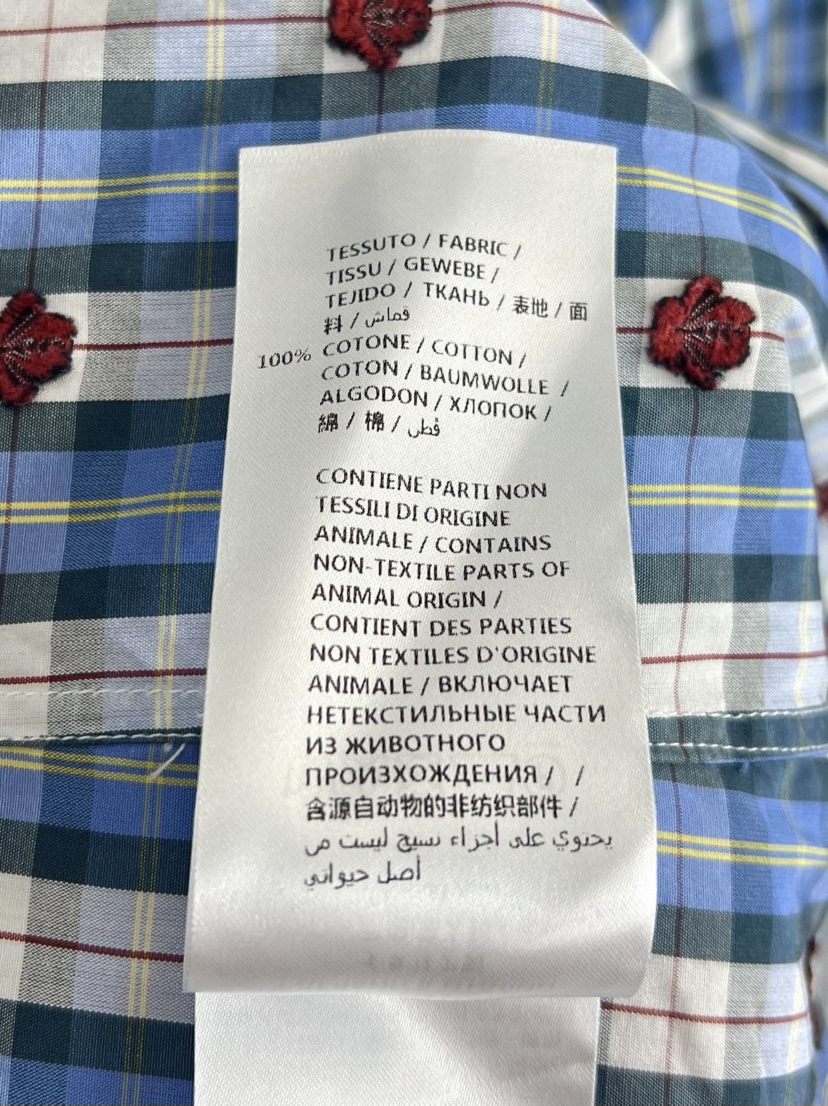 Gucci GUCCI Shirt Button Up Monogram Embroidered Bee Checkered Size US S / EU 44-46 / 1 - 17 Thumbnail