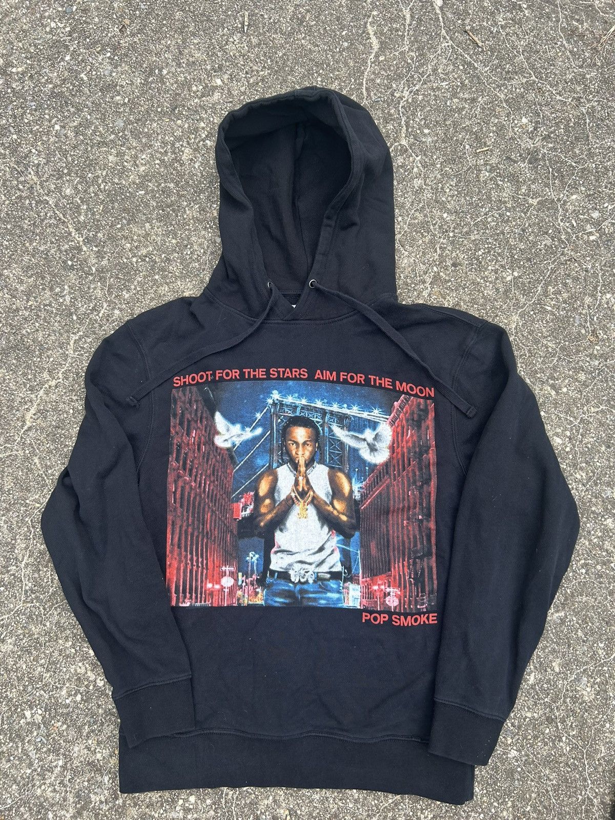 Rap Tees × Vlone Vlone Pop Smoke City Hoodie Black Size US S / EU 44-46 / 1 - 1 Thumbnail
