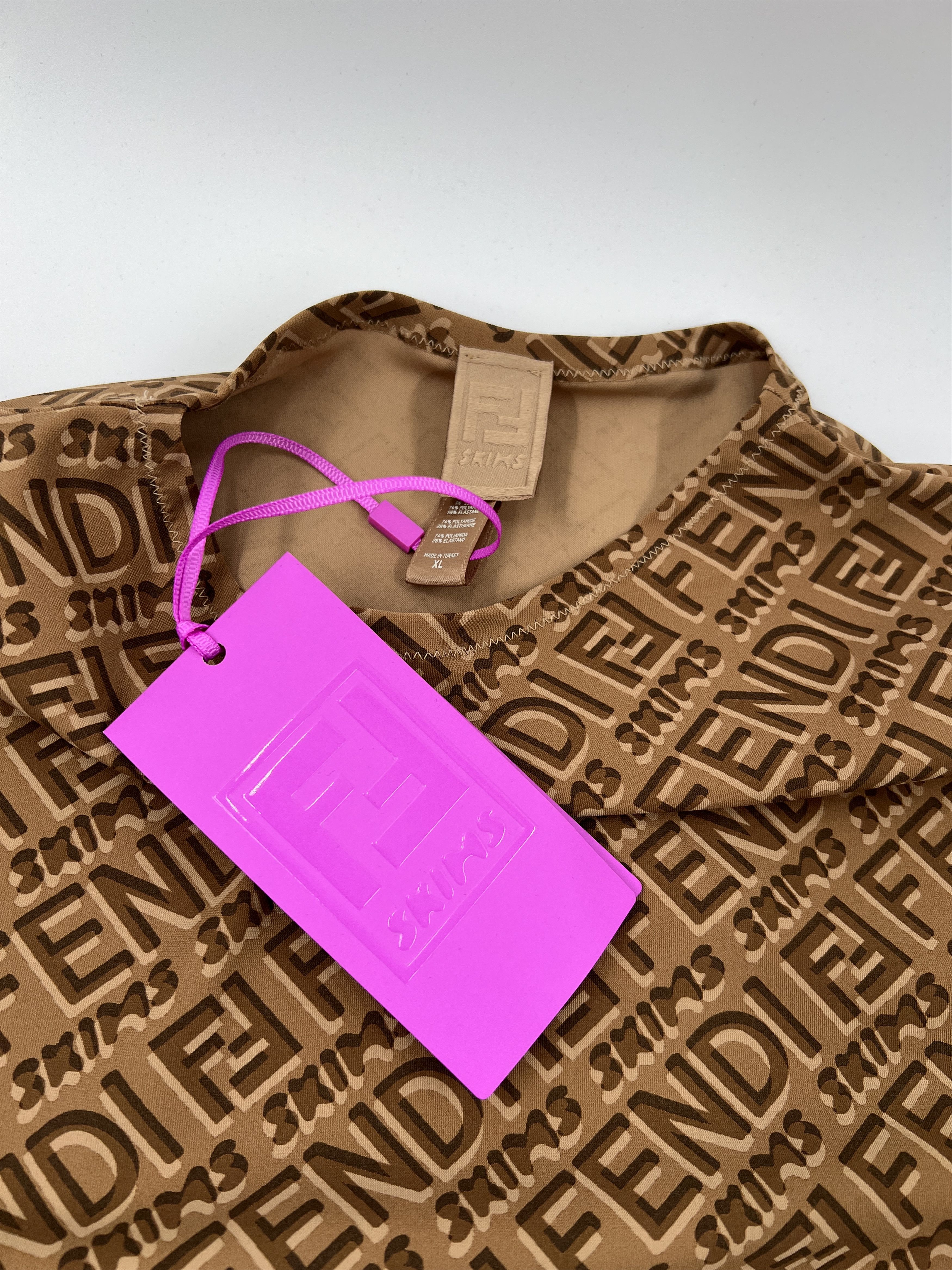 Fendi × SKIMS Fendi x SKIMS Mock Neck Long Sleeve Bodysuit Size XL / US 12-14 / IT 48-50 - 2 Thumbnail