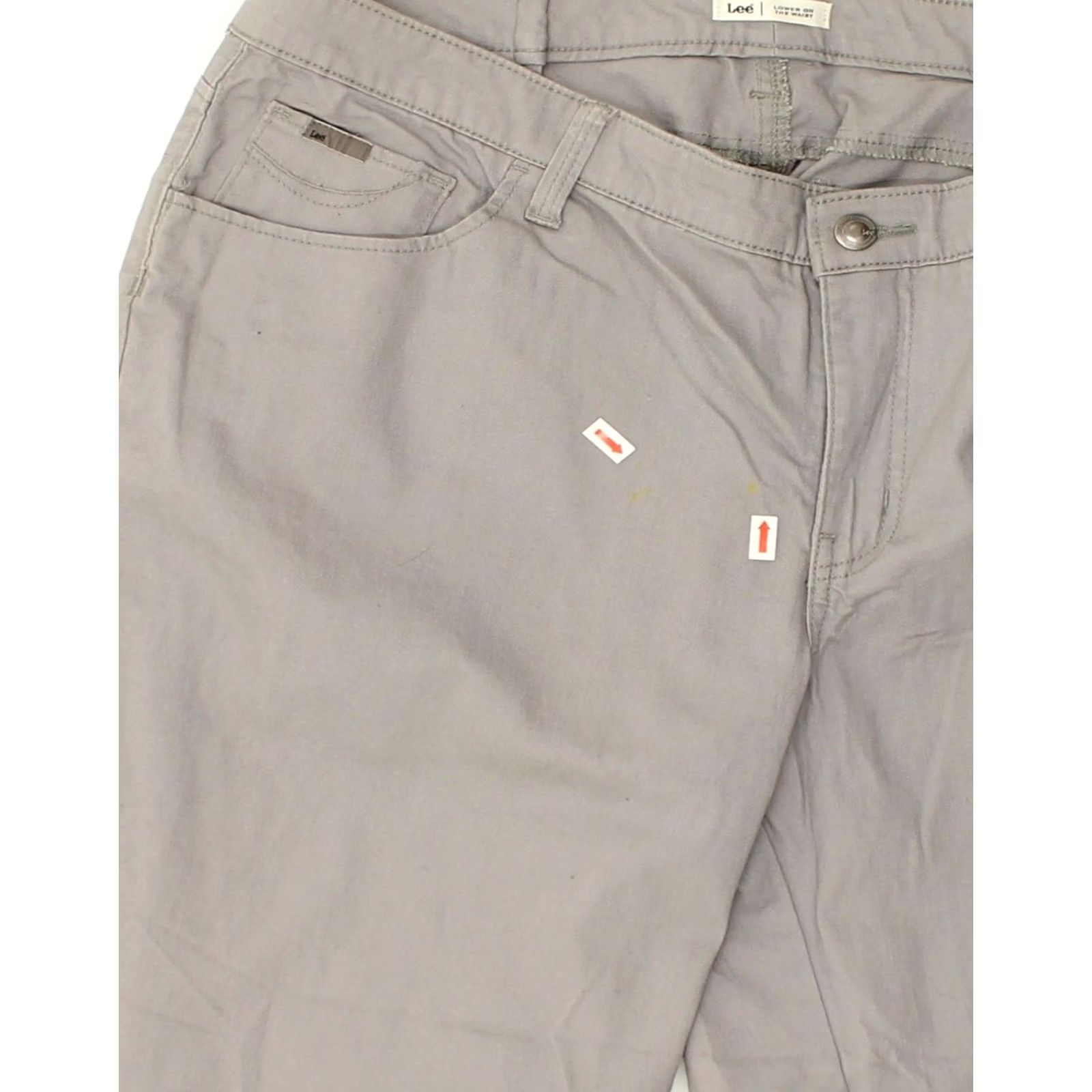Lee LEE Womens Capri Trousers Grey Cotton W36 L20 Low Waist Size 25" / US 0 / IT 36 - 3 Thumbnail