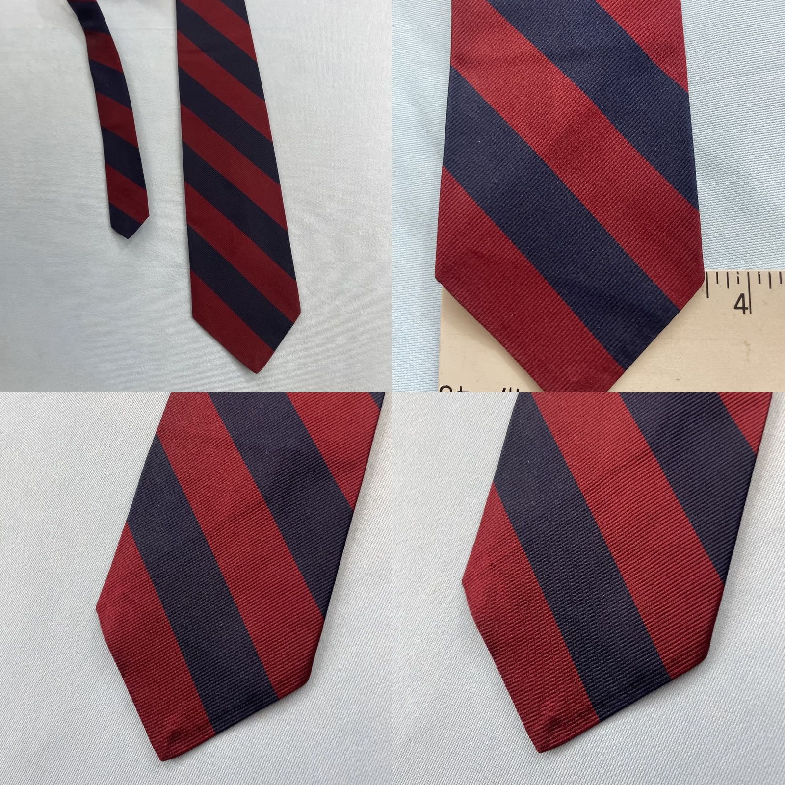 Robert Talbott VINTAGE Robert Talbott Nordstrom Silk Tie Repp Tie Woven Silk Red Blue 90s 3.5x58 Mens Neckwear Size ONE SIZE - 10 Thumbnail